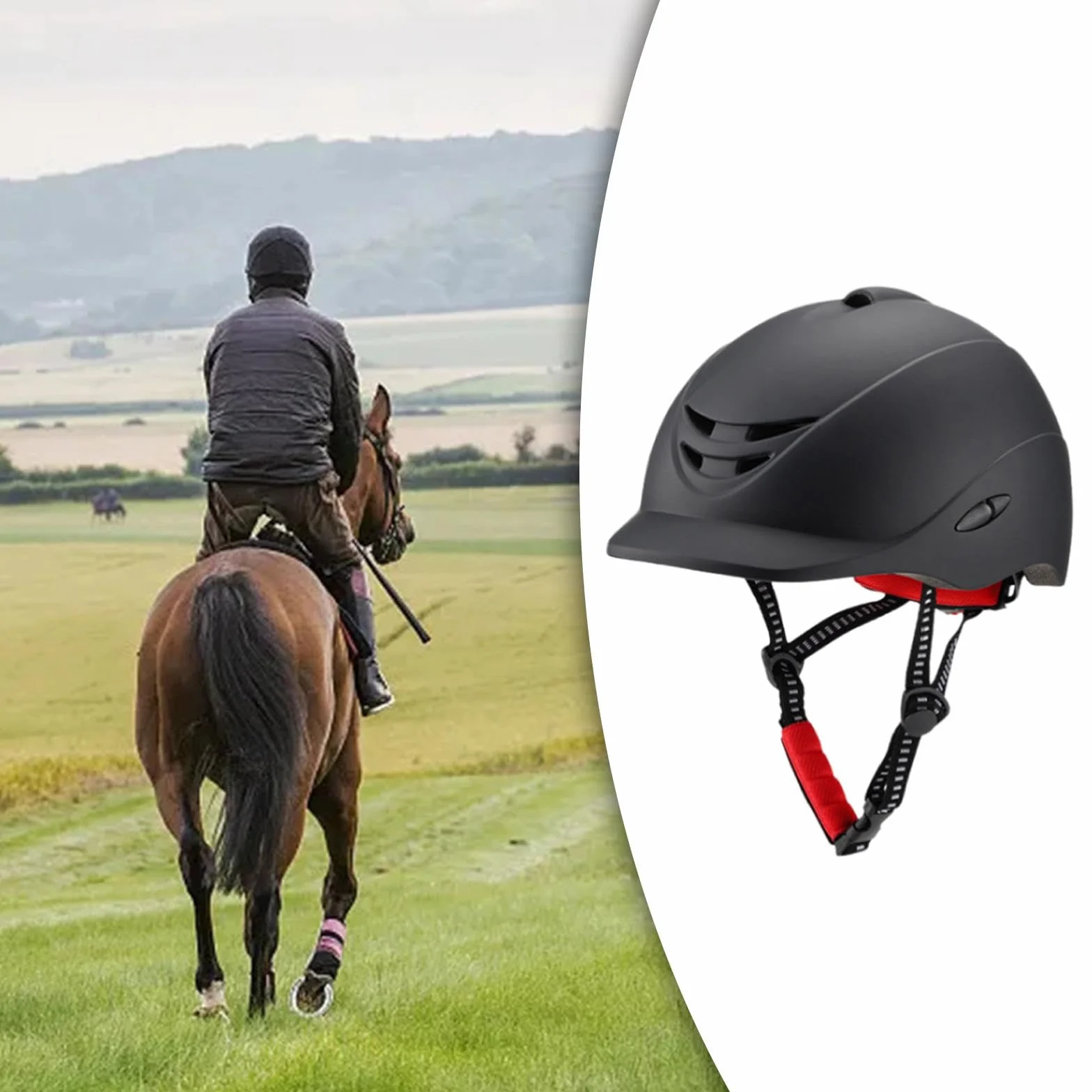 Casque équestre Starter Visière Amovible Respirant Compact Portable Hommes Femmes