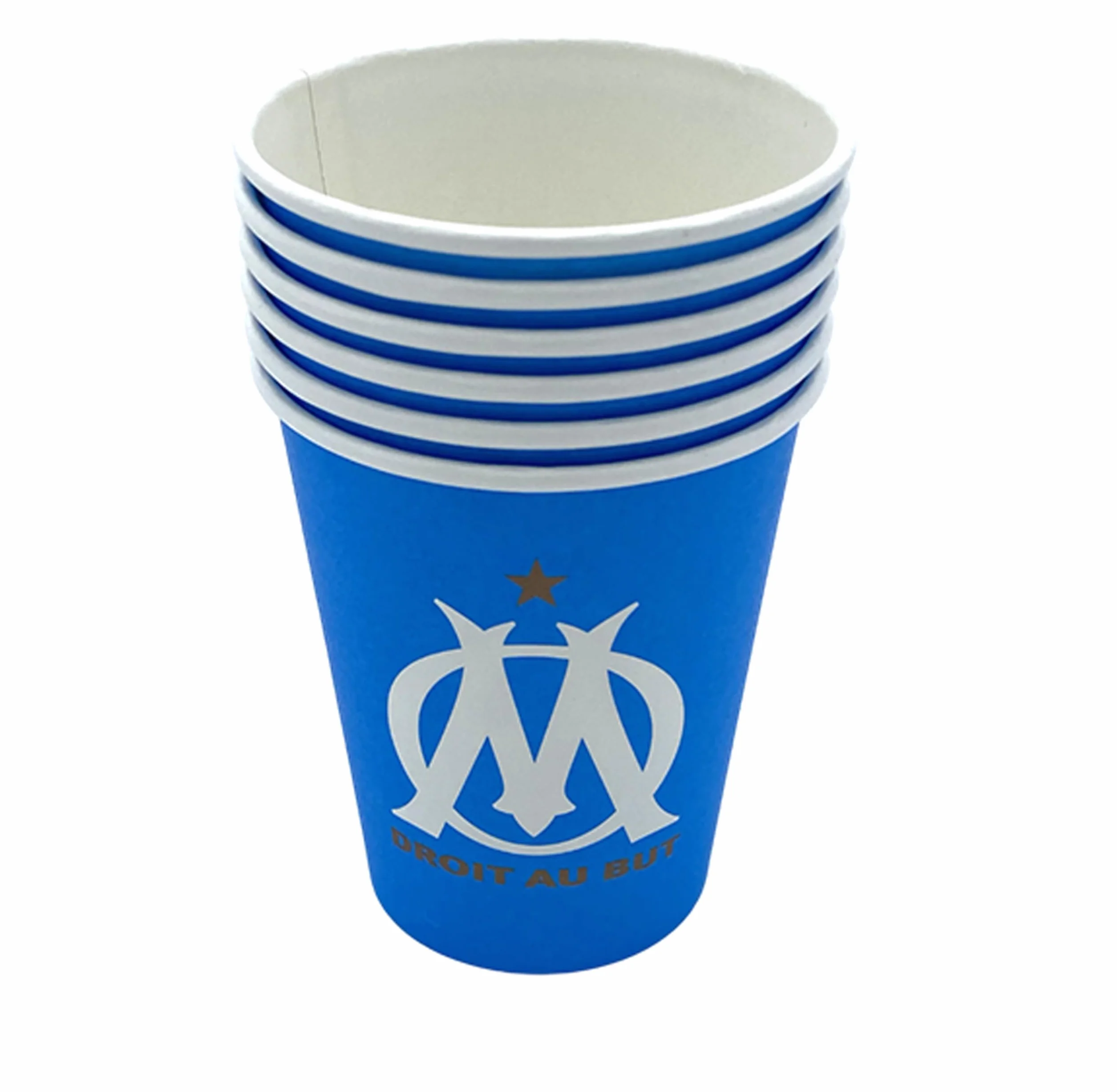 OLYMPIQUE DE MARSEILLE 12 x verre gobelet jetable 25cl OM Collection officielle
