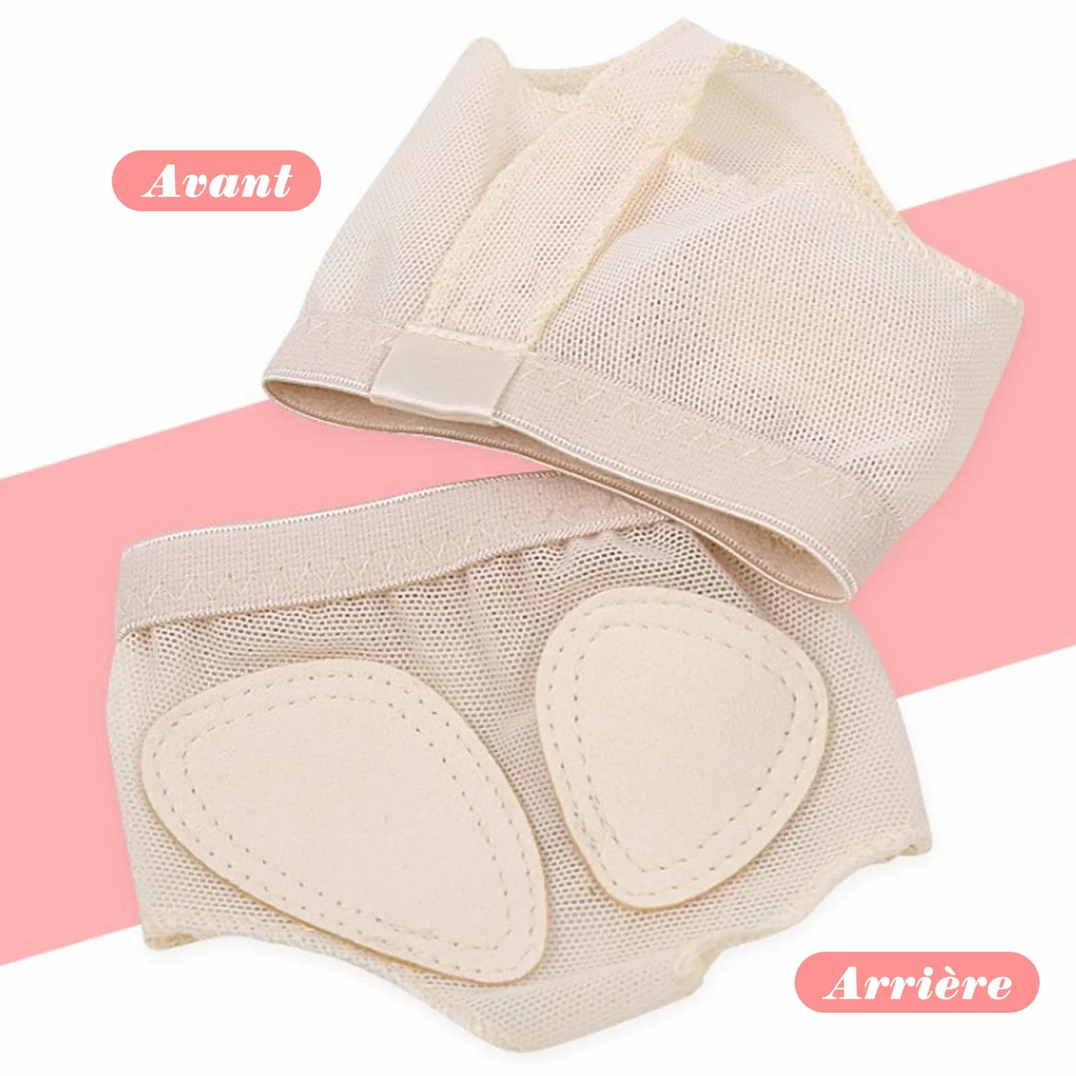 VEGCOO 3 Paires Coussinet Pied Antidérapant Strings Pied Ballet Dance Orteils Pad Danse Coussinets Avant-Pied Métatarsiens (L)