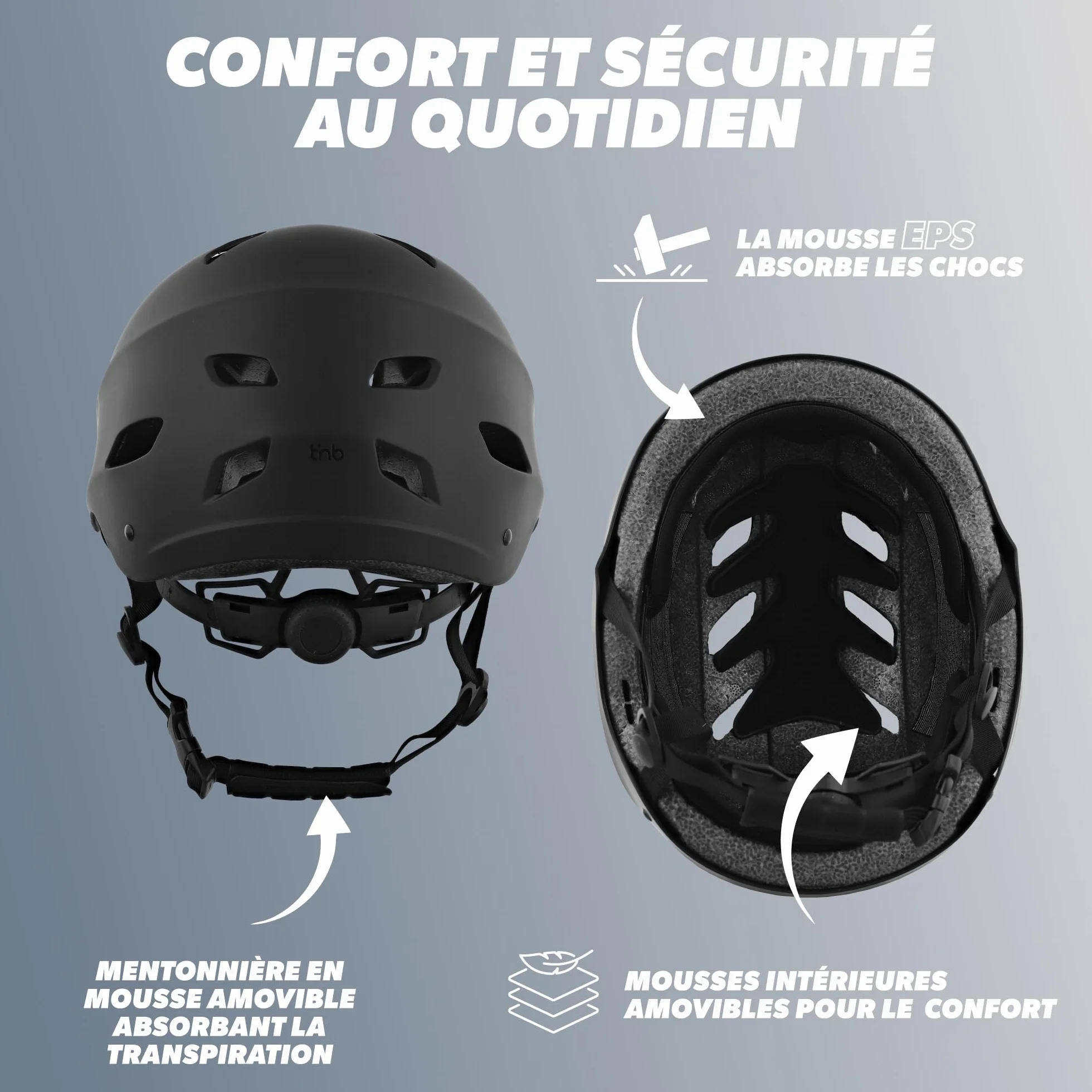 T'nB Veasy Casque de Protection Vélo et Trottinette Électrique Ajustable avec Aérations