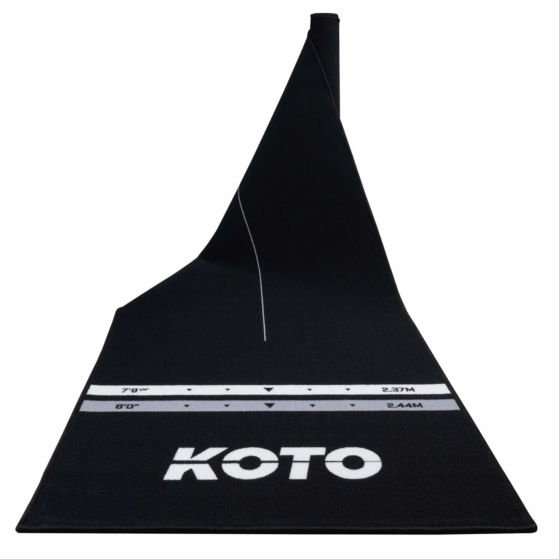 Tapis de Fléchettes Checkout Oche Noir 285 x 80 cm Antidérapant avec Indicateur de Score
