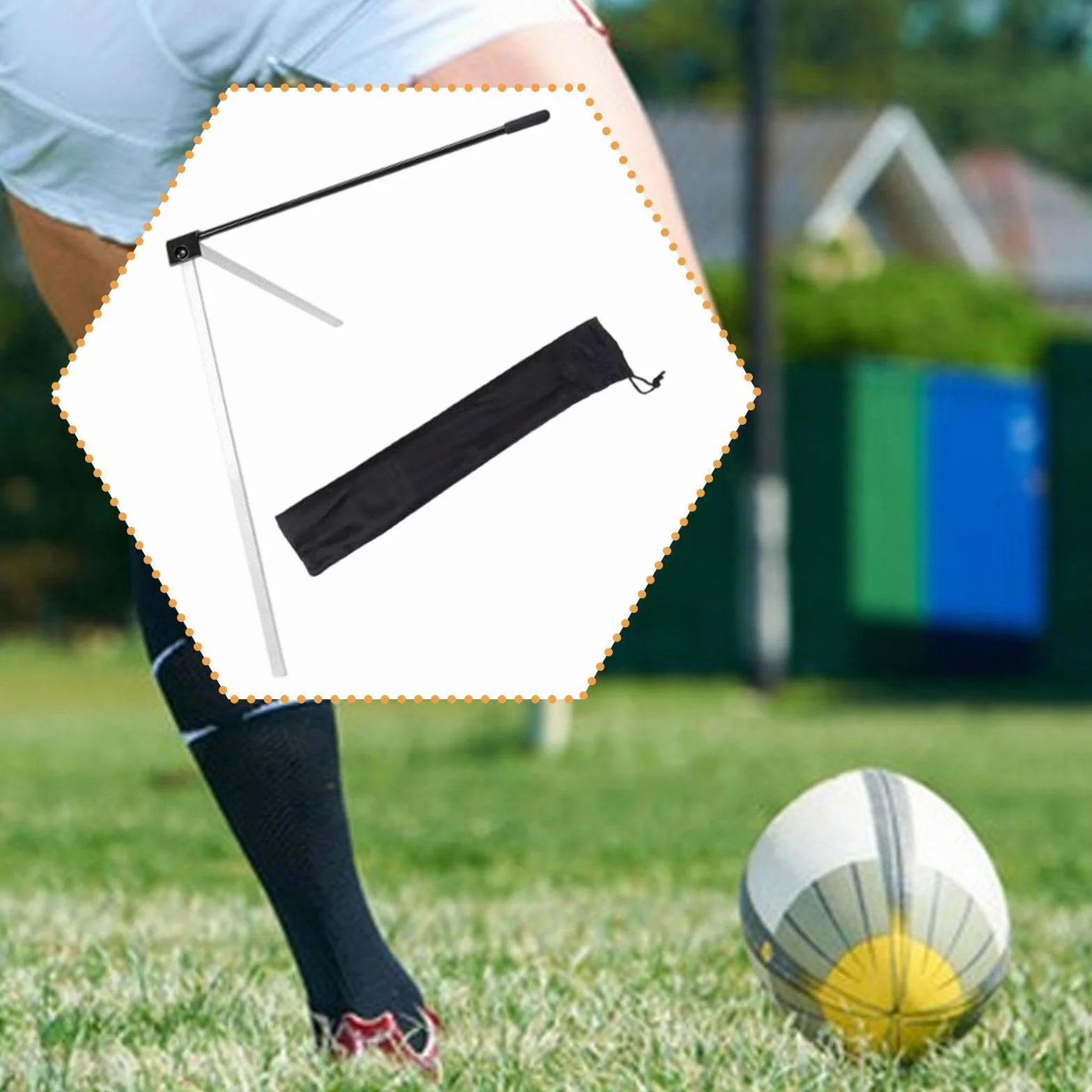 Oshhni Football Kicking Tee Adjustable Metal Flexible Field Holder for Men Women Kids