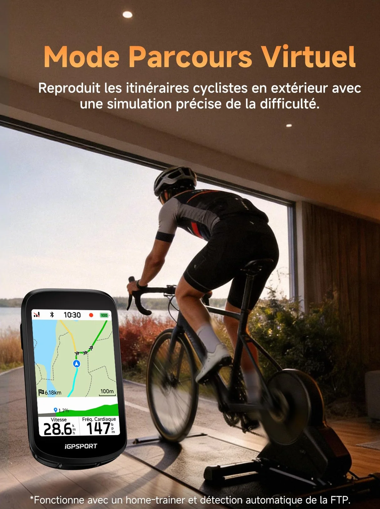 iGPSPORT BSC500 Compteur Velo sans Fil, 3,3" Écran Tactile Navigation Vocale Sonnette Électronique, 32 Go GPS