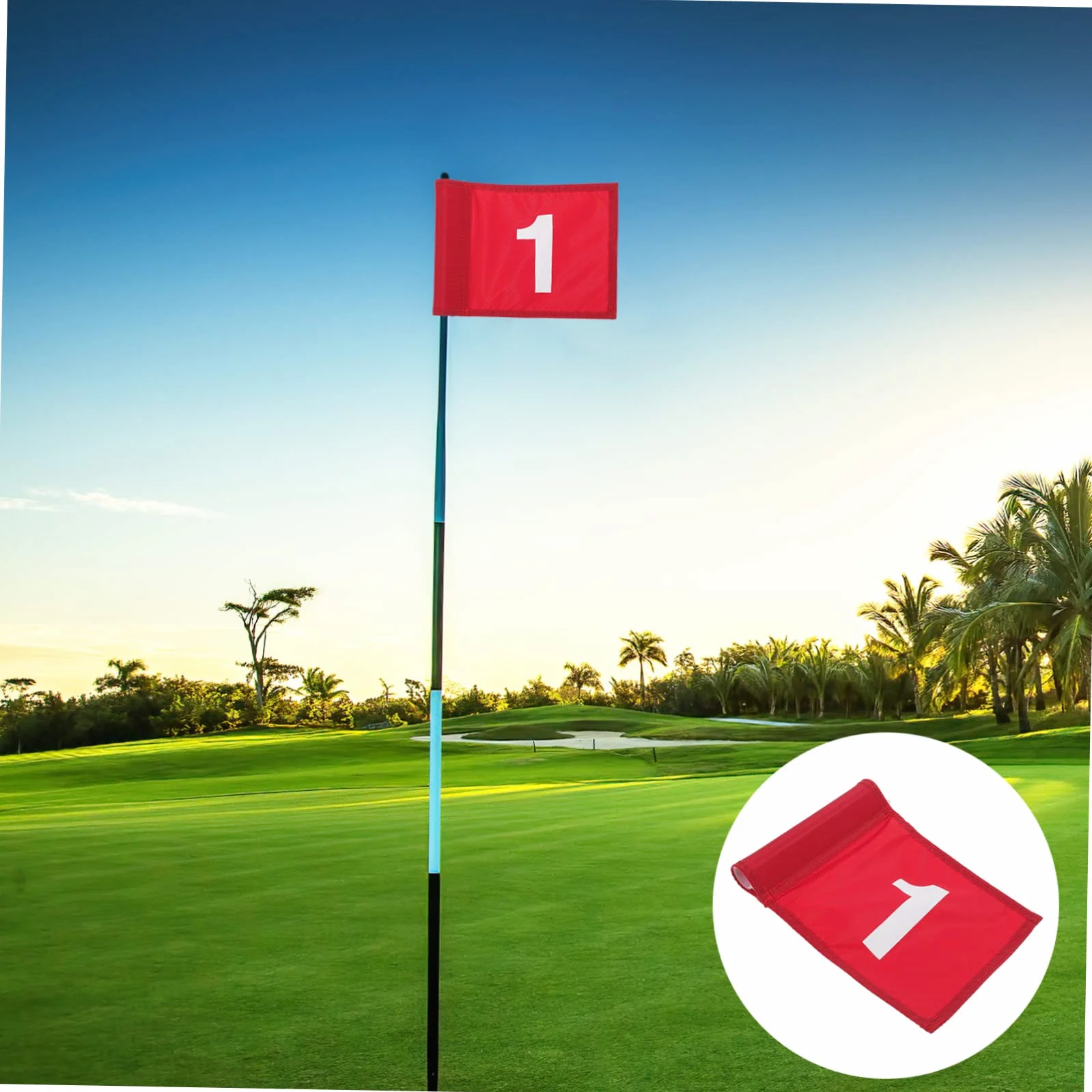 Drapeau De Golf Numéroté Rouge 1 D'entraînement En Tissu Solide Léger Portable Pour Practice Et Putting