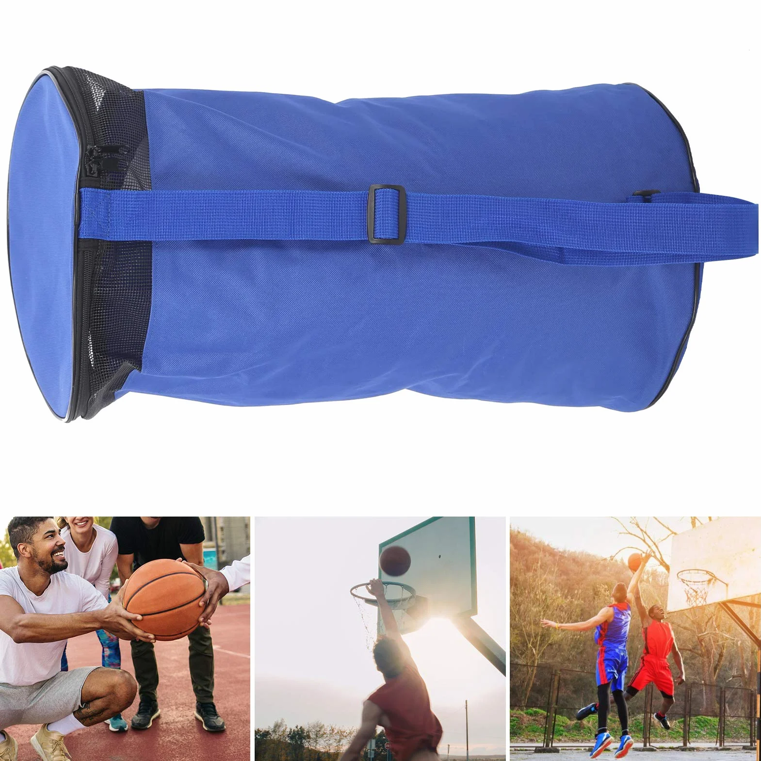 Sac de Transport de Basket-Ball pour 2 Ballons, Bandoulière Unique, Sac à Dos