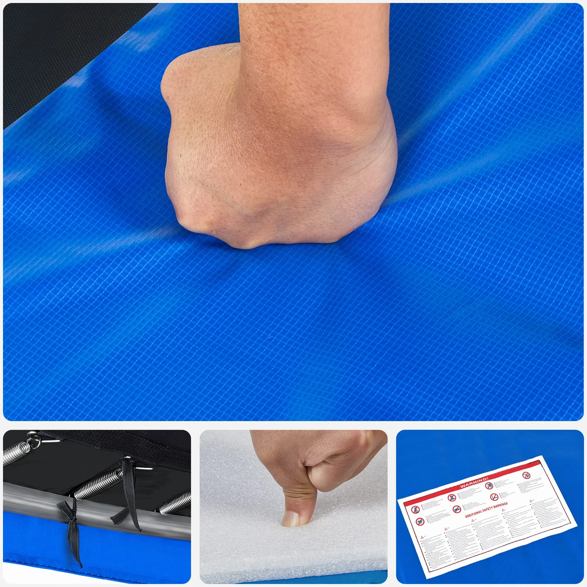 SONGMICS Coussin de Protection de Trampoline Ø 183-427 cm, Résistant aux UV, Anti-déchirure