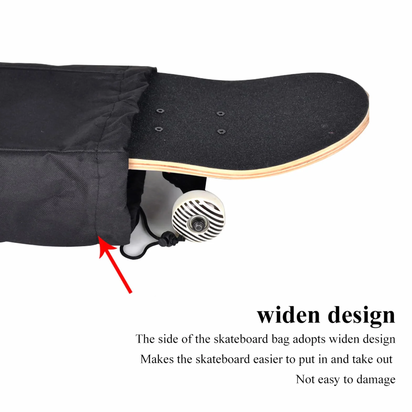 Sac de Planche à roulettes Imperméable Tissu Oxford 600D Pliable Noir