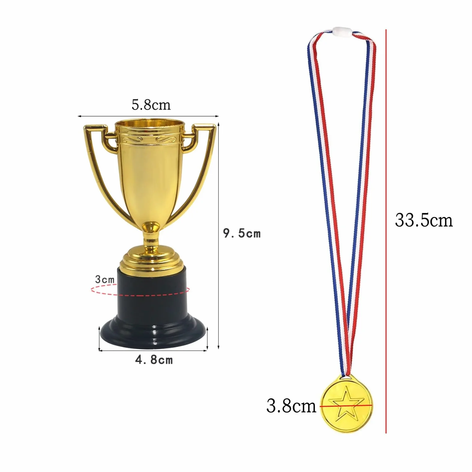 Trophy Cups Tasses de trophée Jeunesse doré Taille Unique