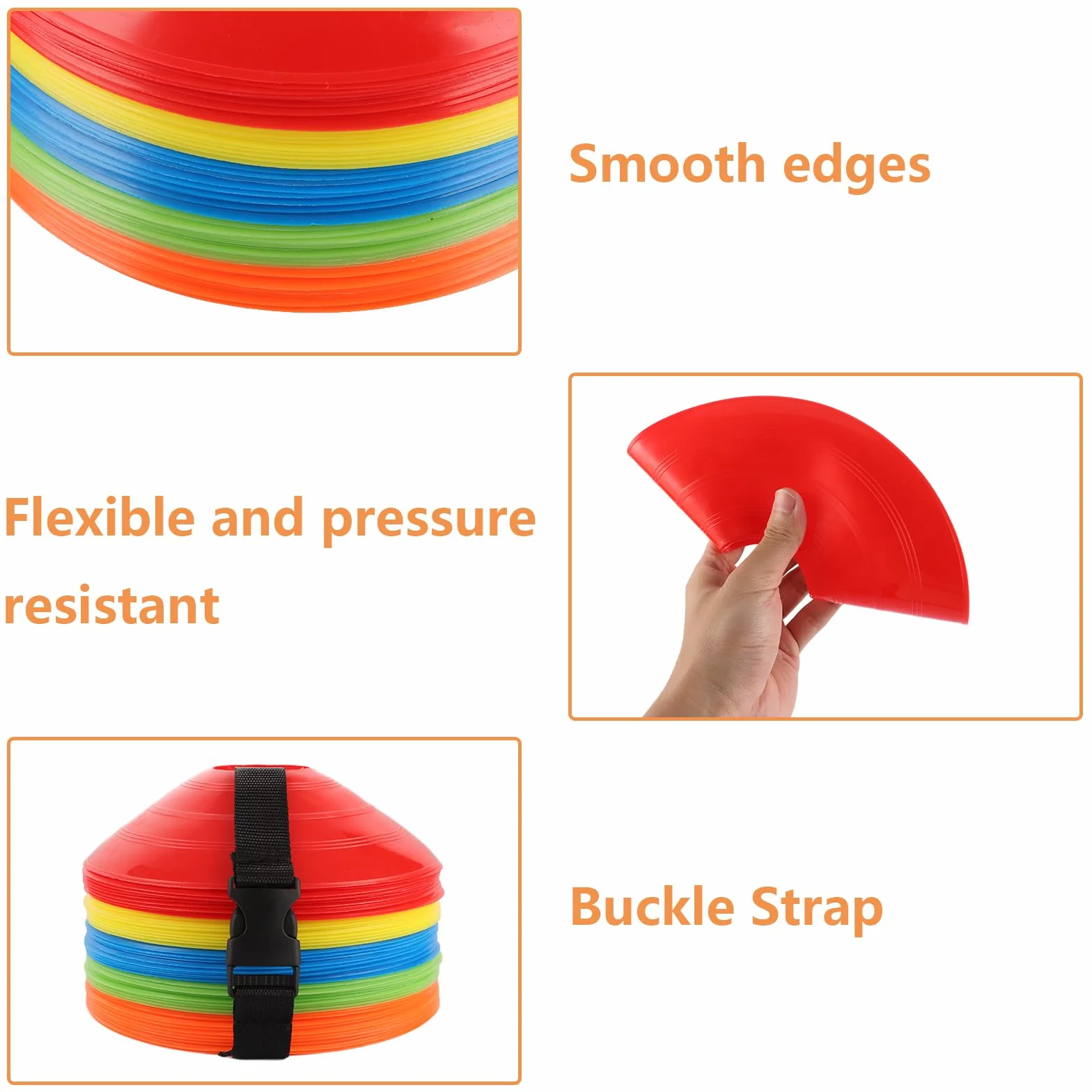 101 Pièces Plot Sport Football Entraînement Multisport 5 Couleurs Vives PE Résistant Portable