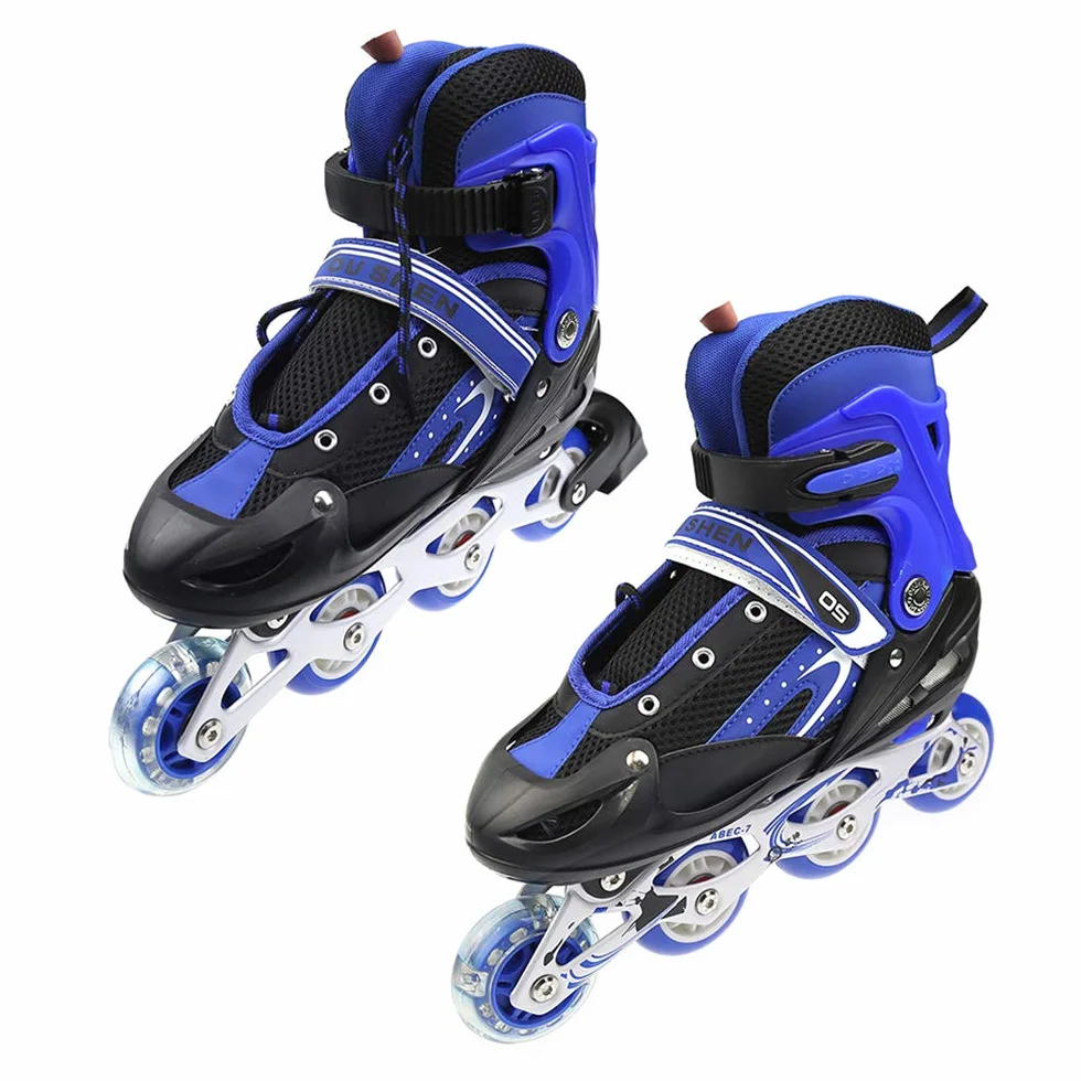 Patins à Roues alignées réglables avec Roues Lumineuses pour Enfants et Adultes