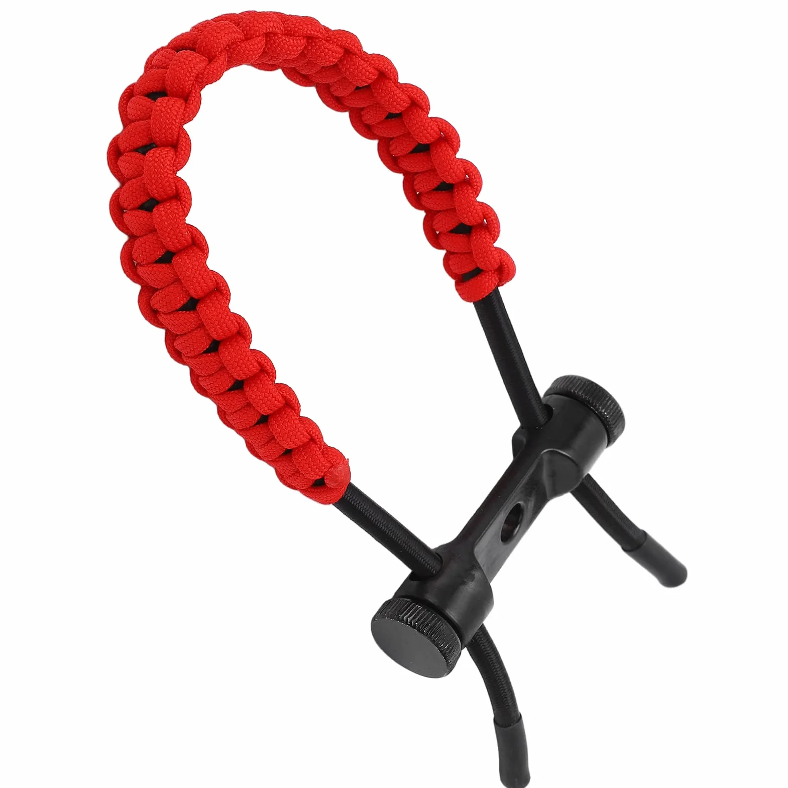 Élingues de Poignet d'Arc à Poulies Réglable Durable, Corde de Dragonne de Chasse pour Tir à l'Arc (Rouge)