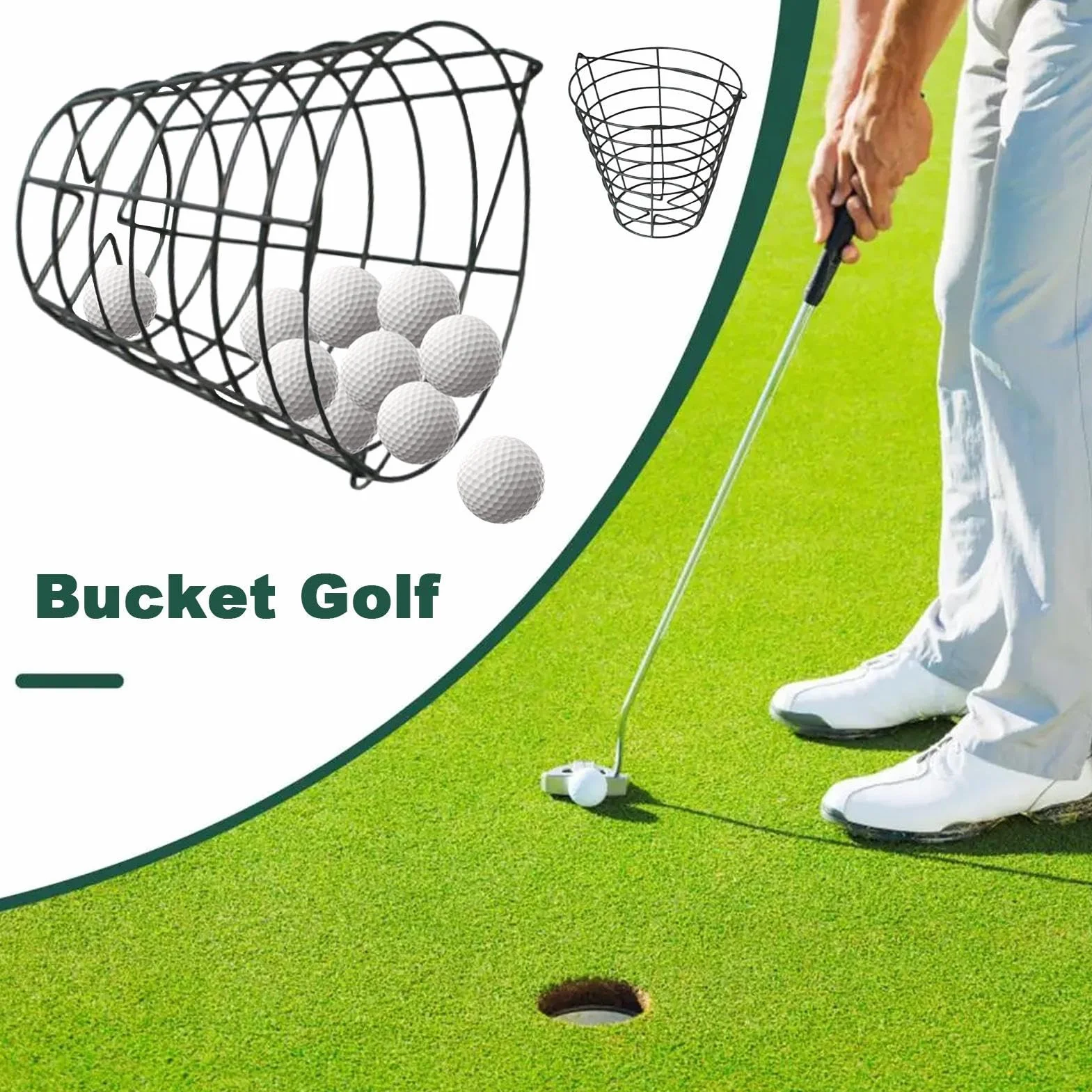 Panier de rangement de balle de golf - Seau pour 100 balles, récipient en fil, grande capacité