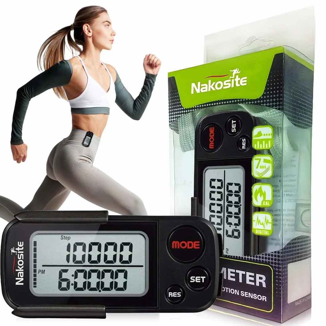 Podomètre Marche 3D Fitness Tracker Traqueur d'Activité Montre Sport Femme Homme Compteur de Pas Distance Calories Brûlées