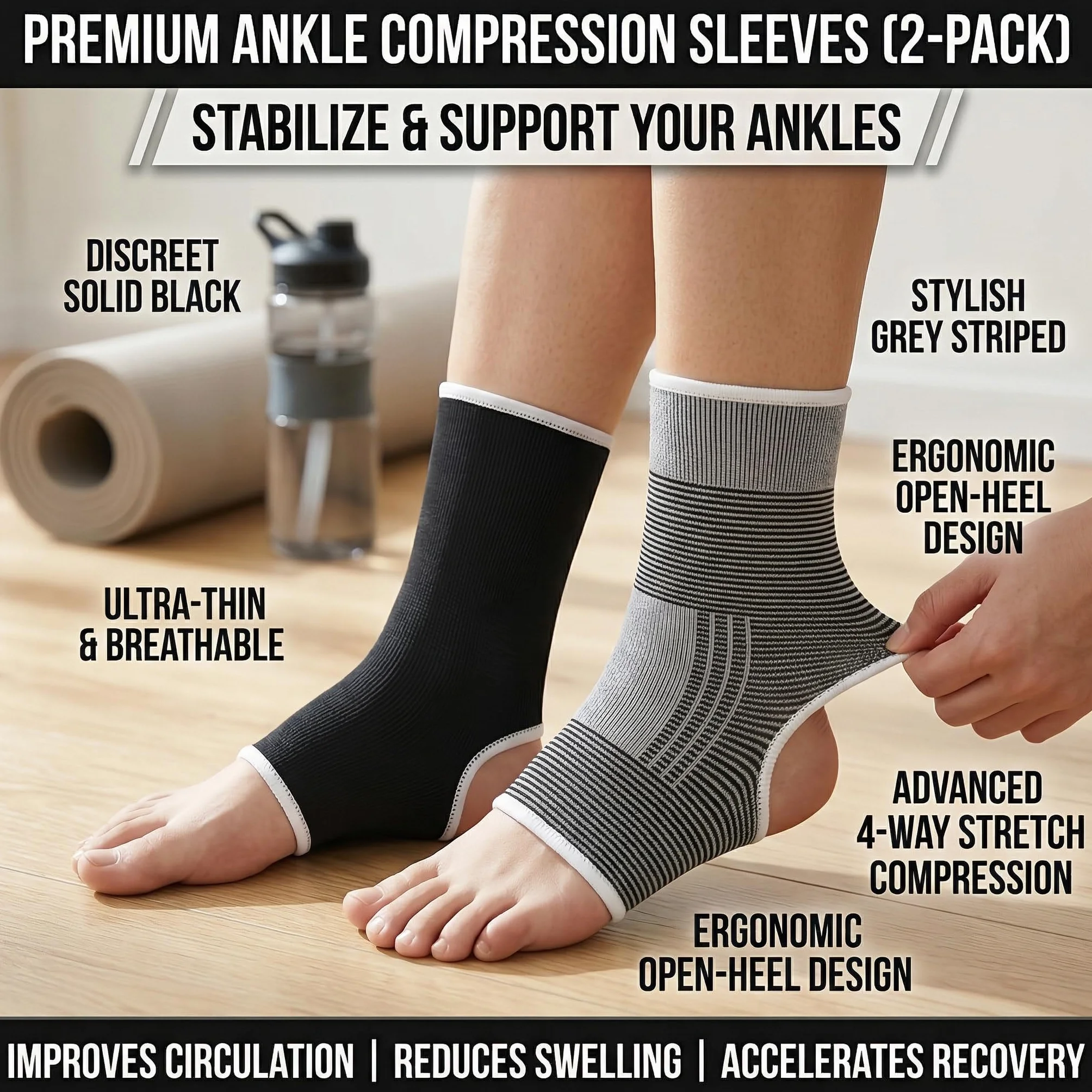 Chevillière Enfant Sport Compression Respirante Polyester Coton, Protection Cheville Football Basketball Danse Course