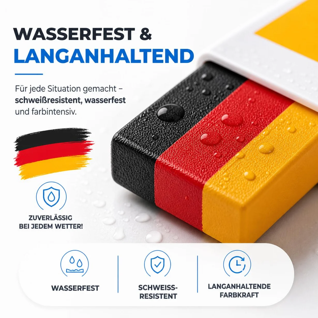 Lot de stylos de maquillage TK Gruppe Timo Klingler Allemagne rouge noir jaune Coupe du monde 2026