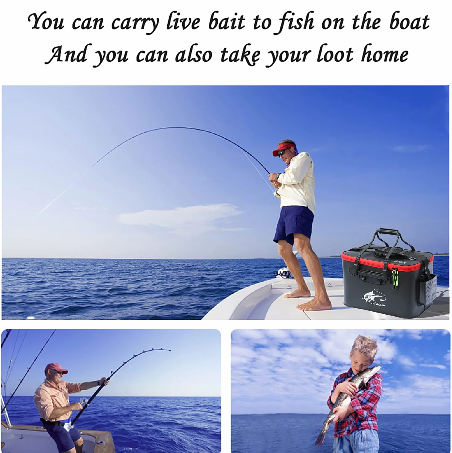 Seau de pêche pliable en EVA pour poisson vivant, sac de protection pour camping extérieur