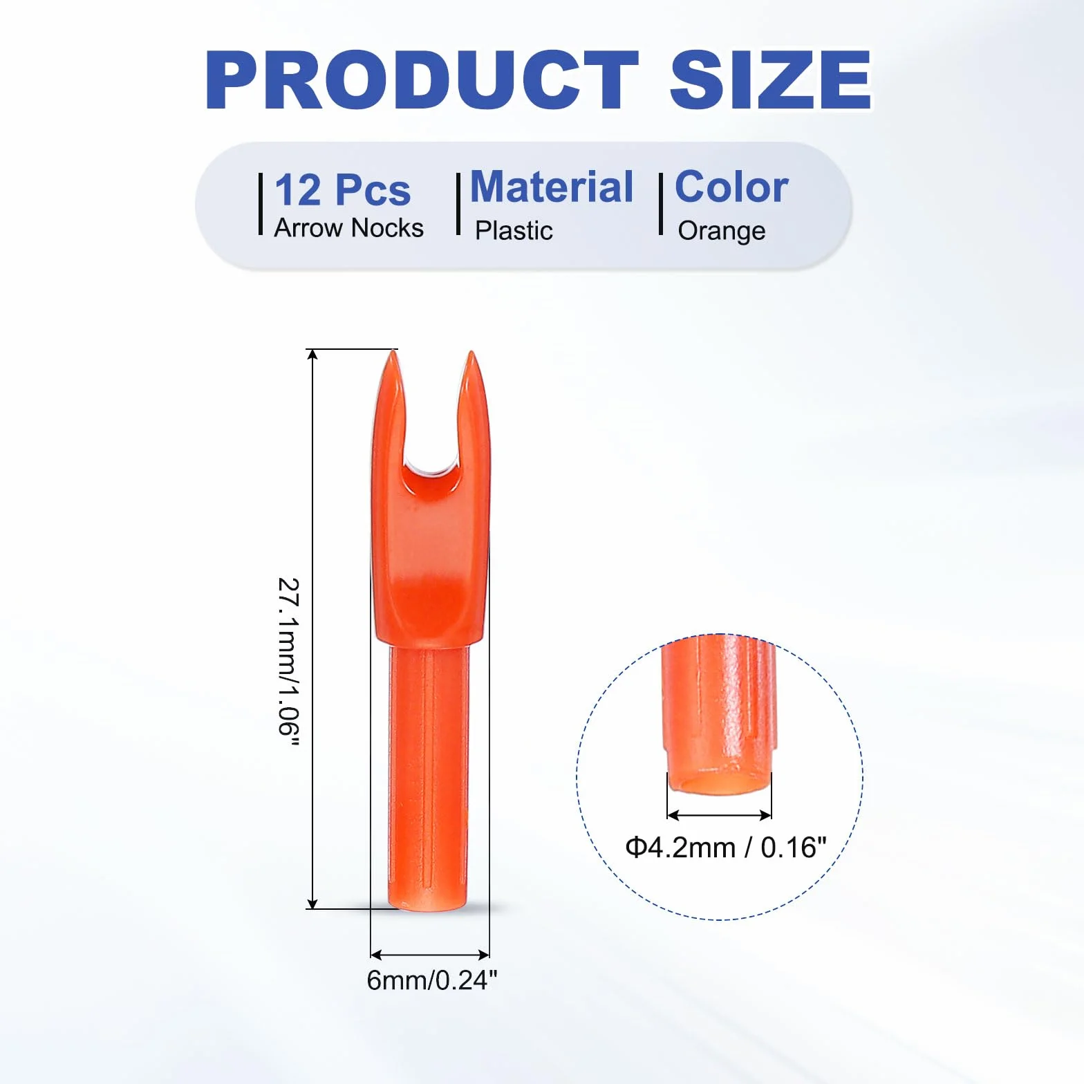 PATIKIL Nocks de Flèche Tir à l'arc 4.2mm 12 Pièces Orange