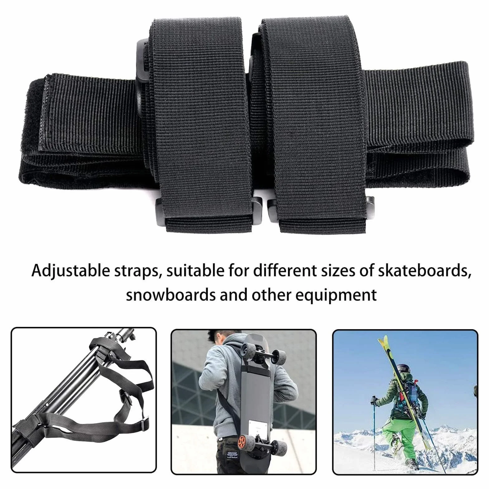Sac à Dos Skateboard Longboard réglable 79-138 cm Transport épaule Snowboard