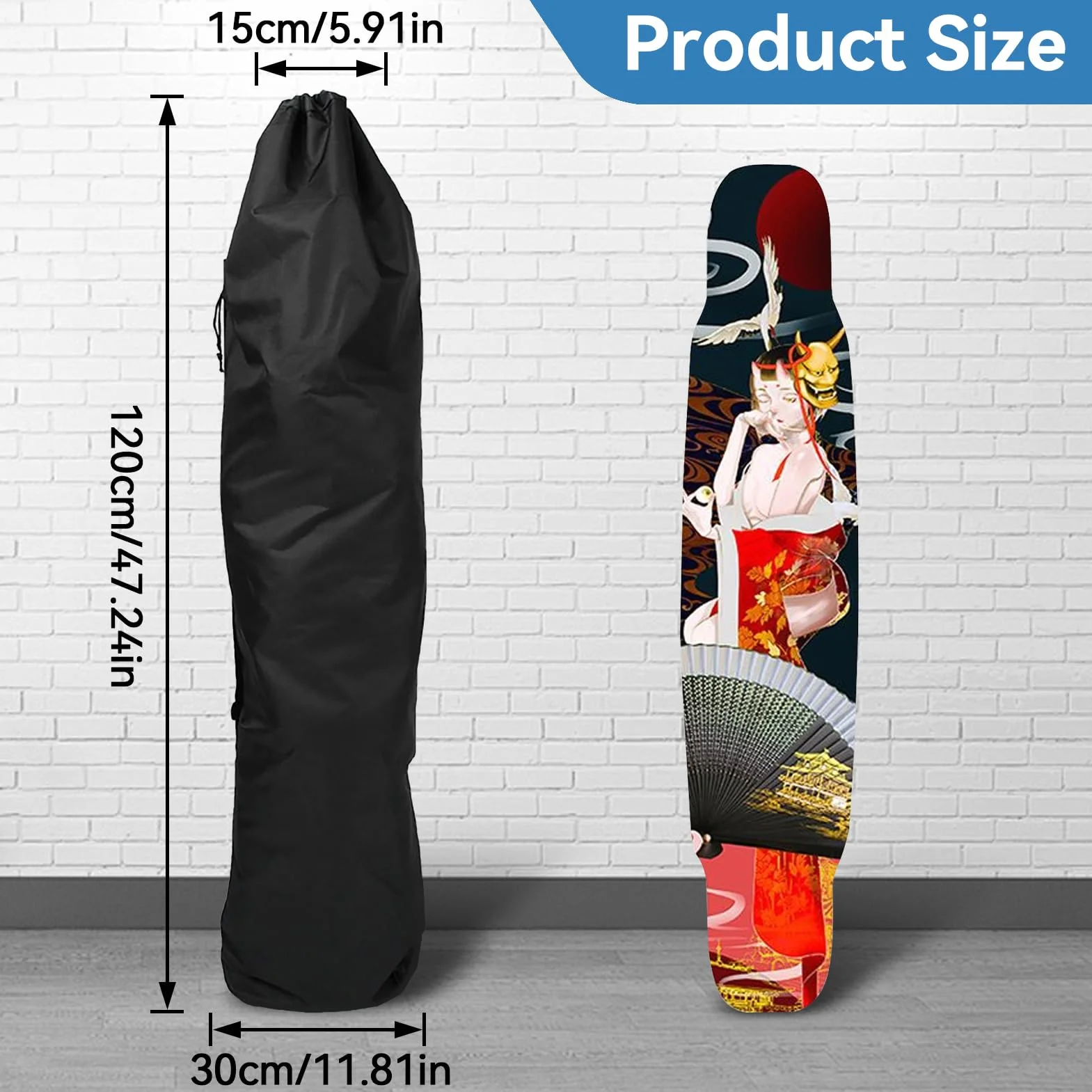 Cyrank Sac à Longboard et Skateboard - Housse de Protection Oxford 120 x 30 x 15 cm