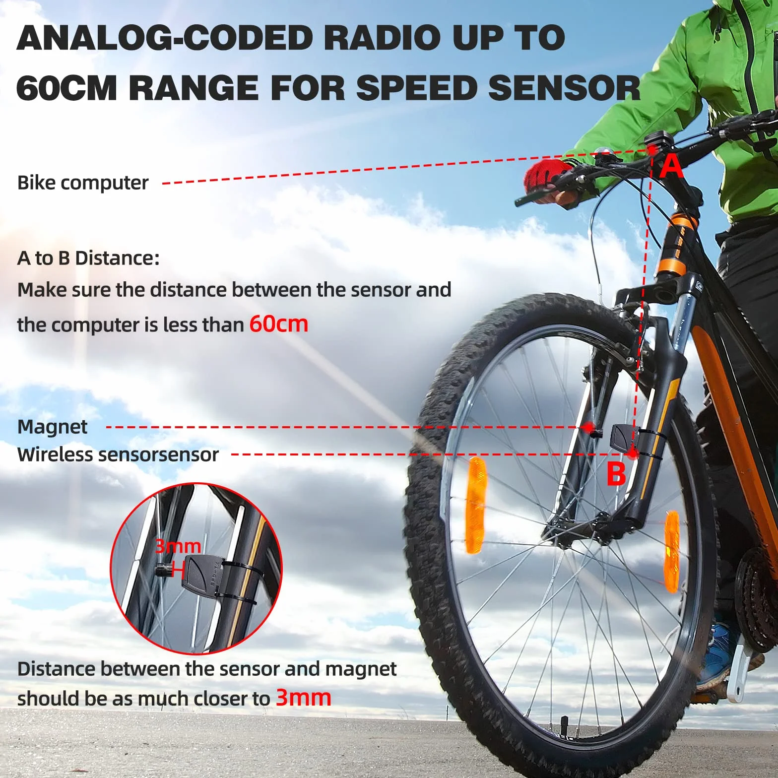 Compteur Vélo sans Fil 19 Fonctions Étanche IP54 Affichage Rétro-Éclairé Démarrage/Arrêt Automatique VTT