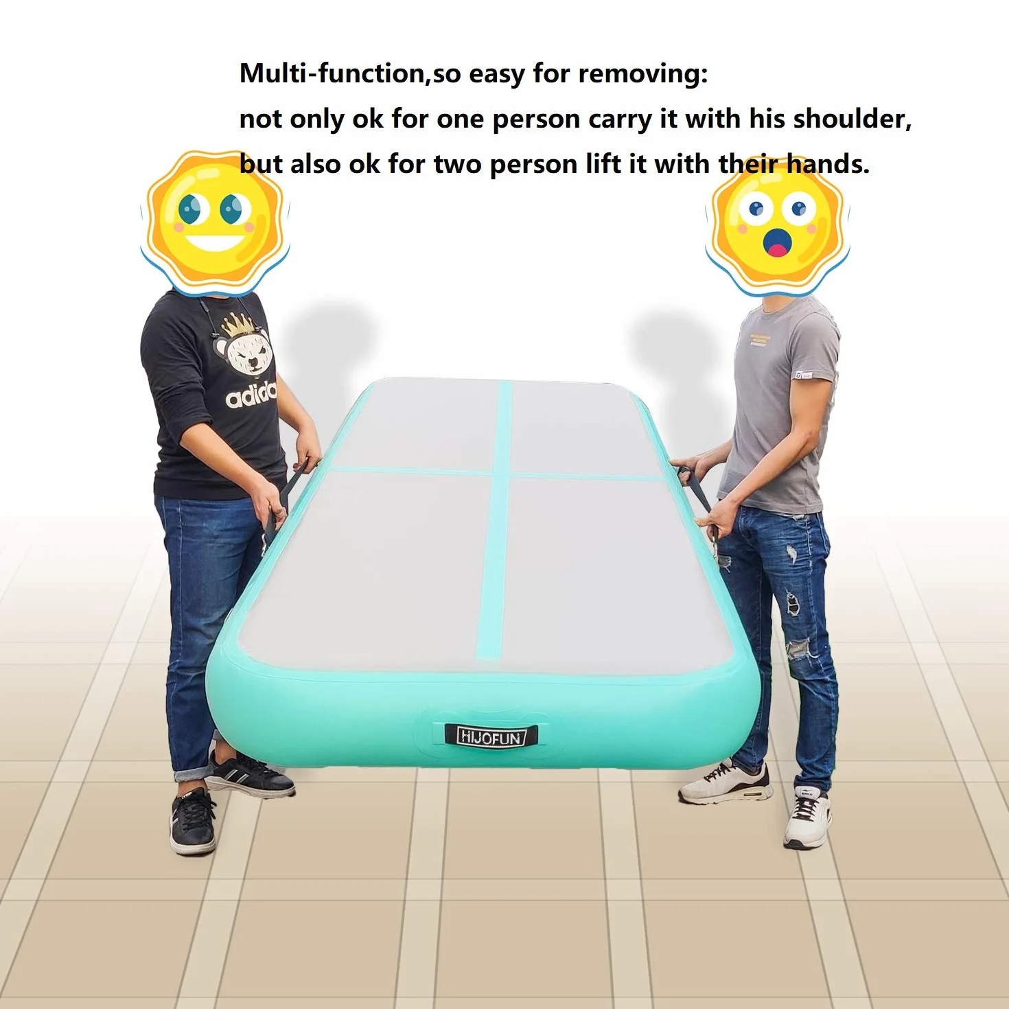 Tapis de Gymnastique Gonflable Air Floor Mat 3M 4M 5M 6M avec Pompe 10/20cm d'épaisseur