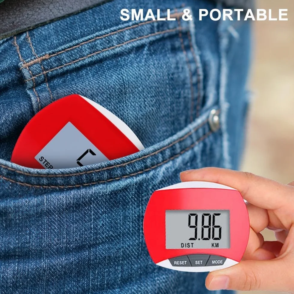 Podomètre 3D Numérique avec Moniteur Distance Marche Portable Compteur Calories Brûlées
