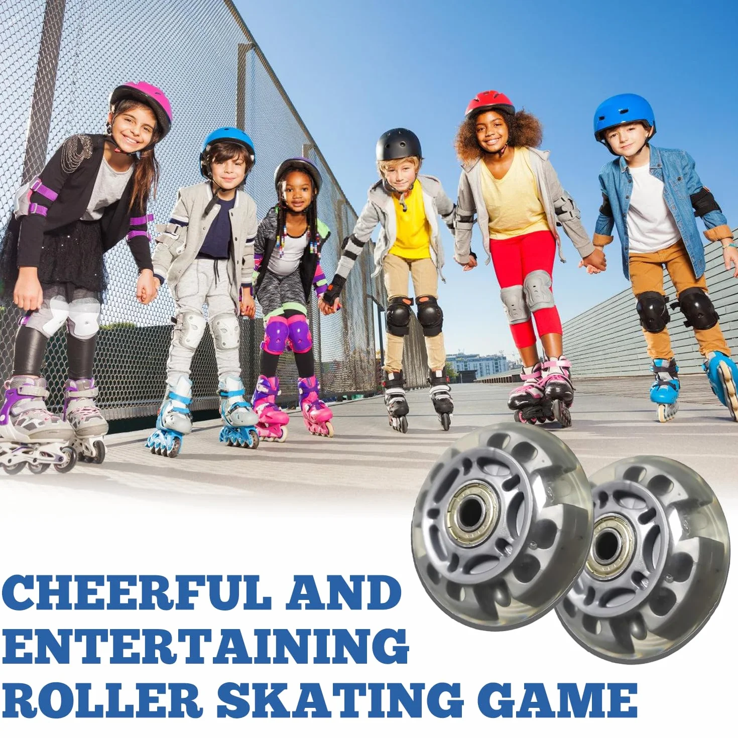 Roues alignées 72 mm transparentes argentées pour patins à roulettes avec 16 roulements à billes