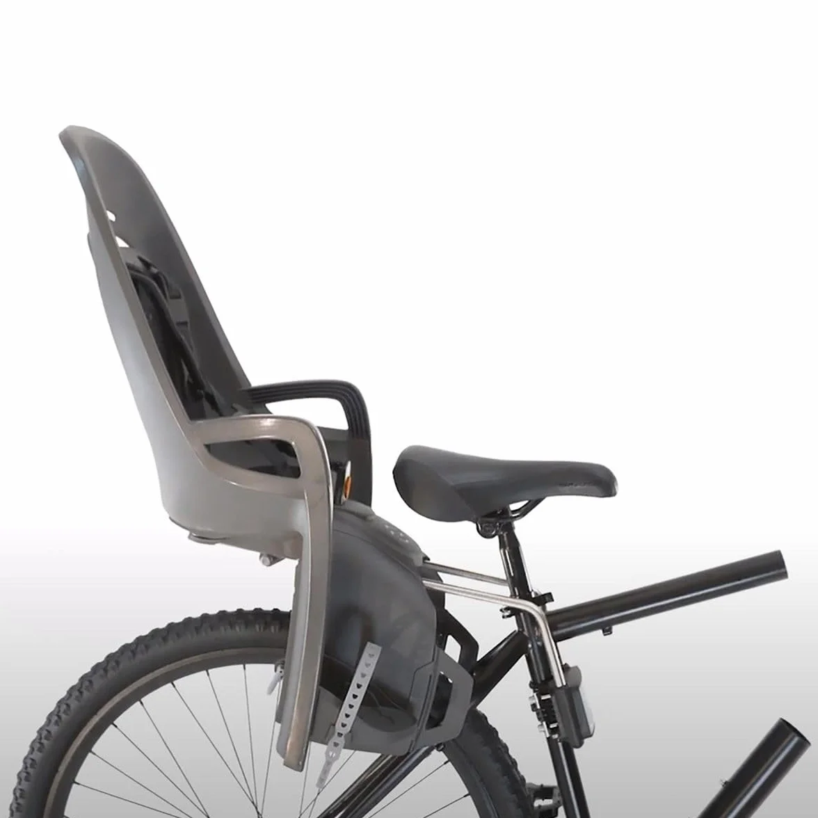 Hamax Porte-bébé Zenith Gris-Noir Fixation Cadre Vélo Harnais Sécurité 3 Points Enfants 9 Mois à 22 kg