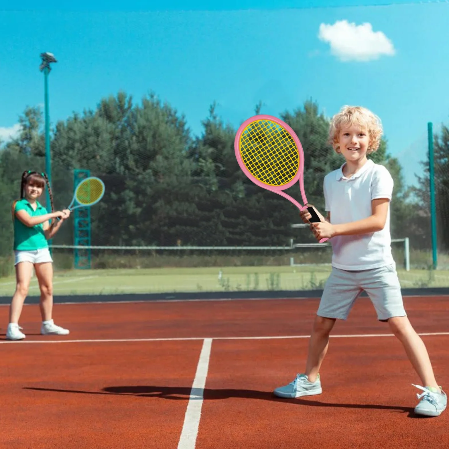 Ensemble de raquettes de tennis pour enfants 17 pouces avec balles en mousse souple et sac de transport