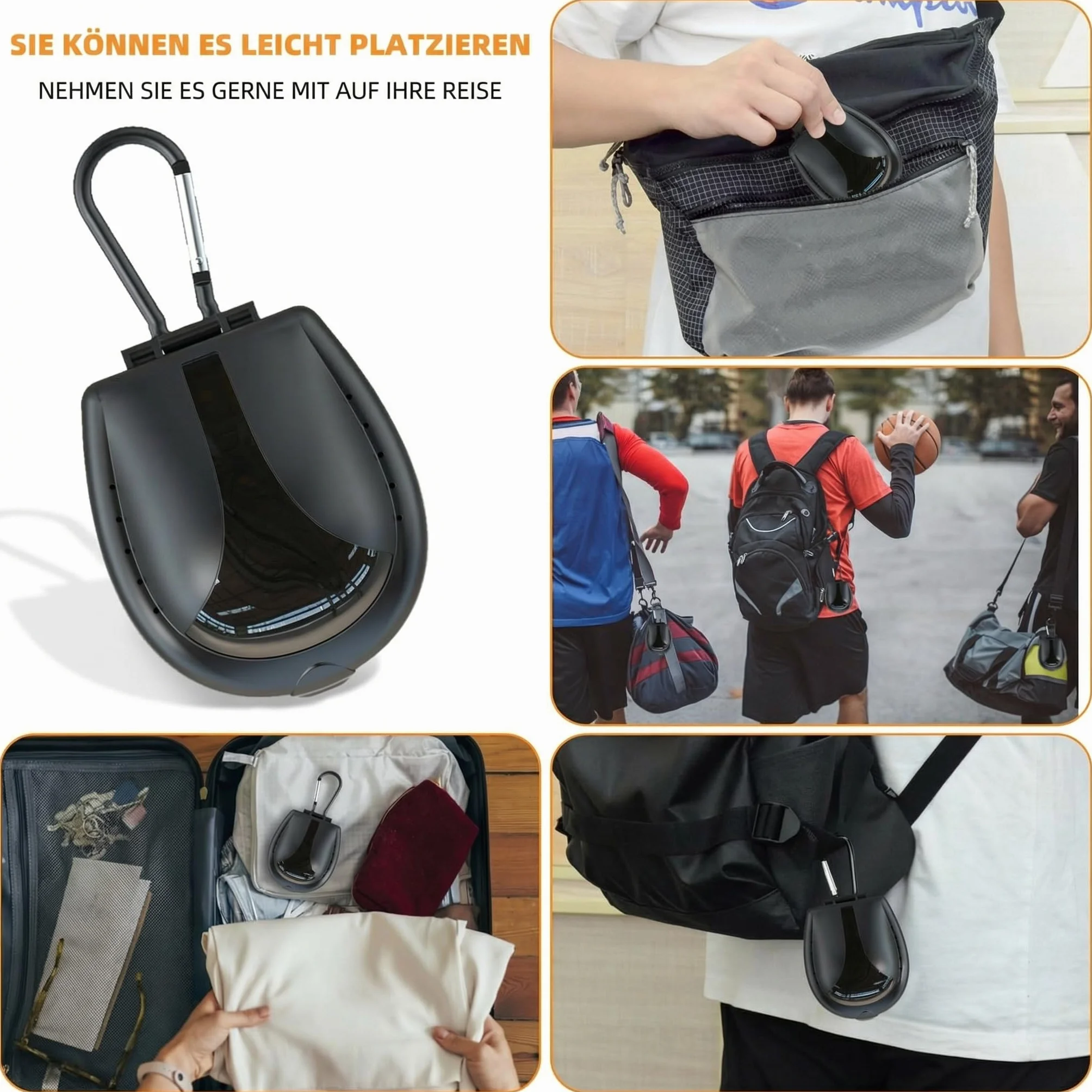 ARGOMAX Étui de protection pour protège-dents de sport avec mousqueton, noir