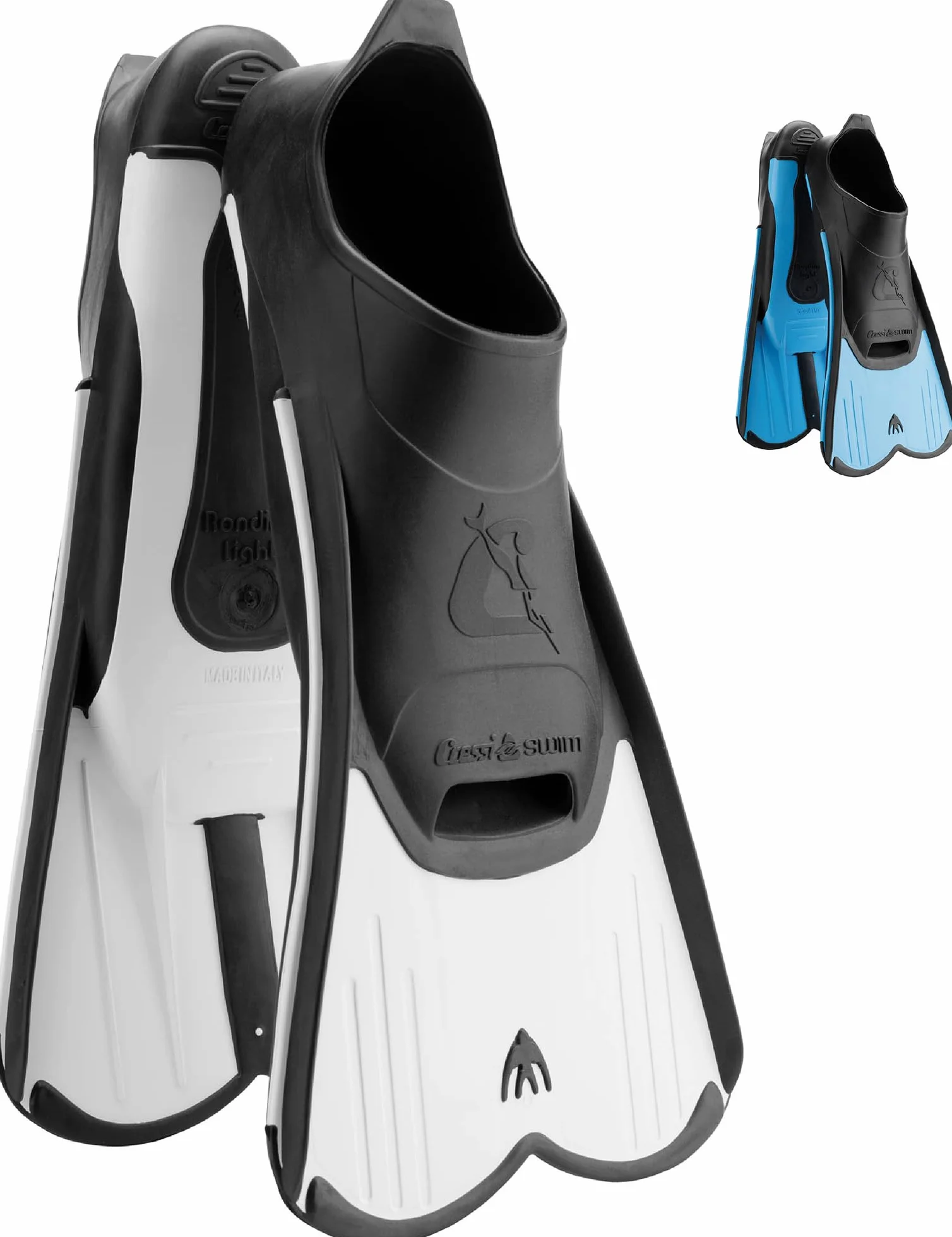 CRESSI Light Palmes Courtes Piscine Entraînement Musculaire avec Chausson Souple pour Natation, Snorkeling, Apnée