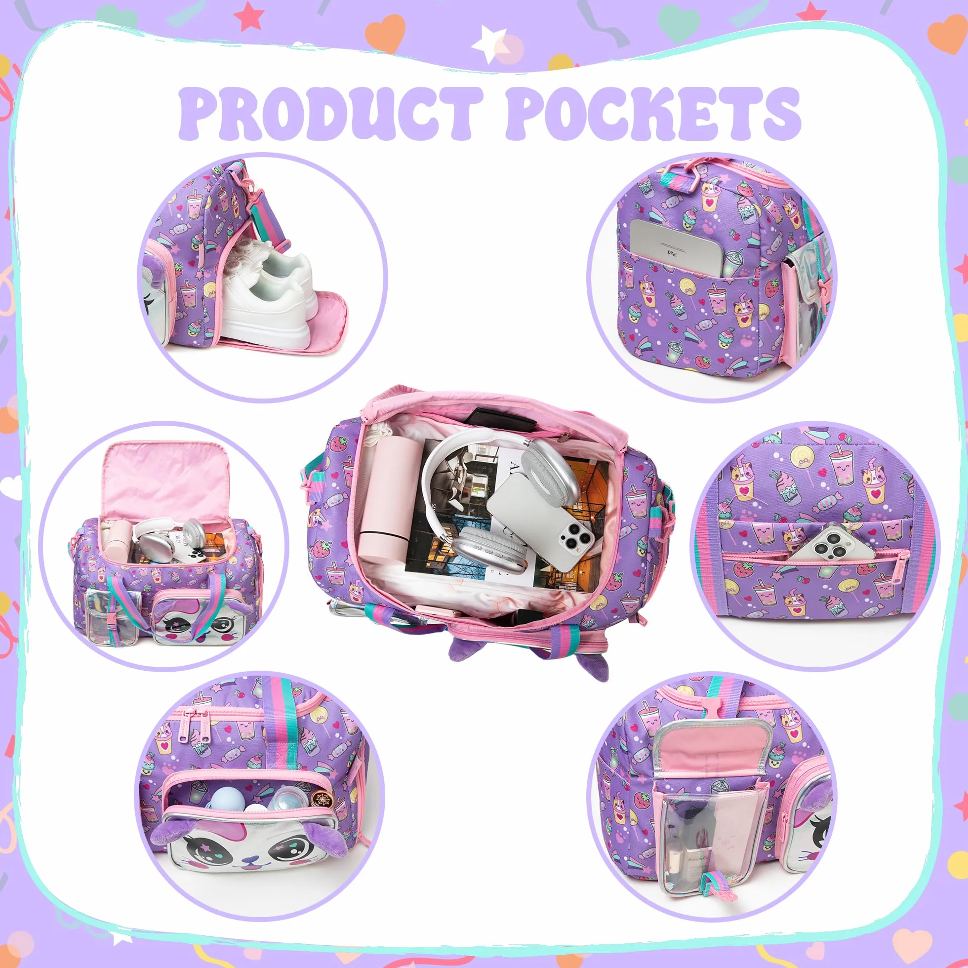 HTgroce Sac de Sport Fille Voyage Enfant Gym Résistant Piscine Danse Loisir
