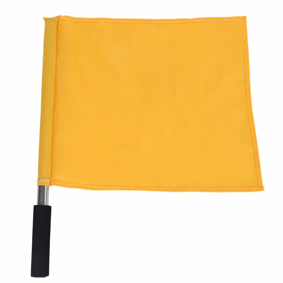PartyKindom Lot de 4 drapeaux d'arbitre jaunes - Drapeaux d'avertissement de juge de ligne sportive
