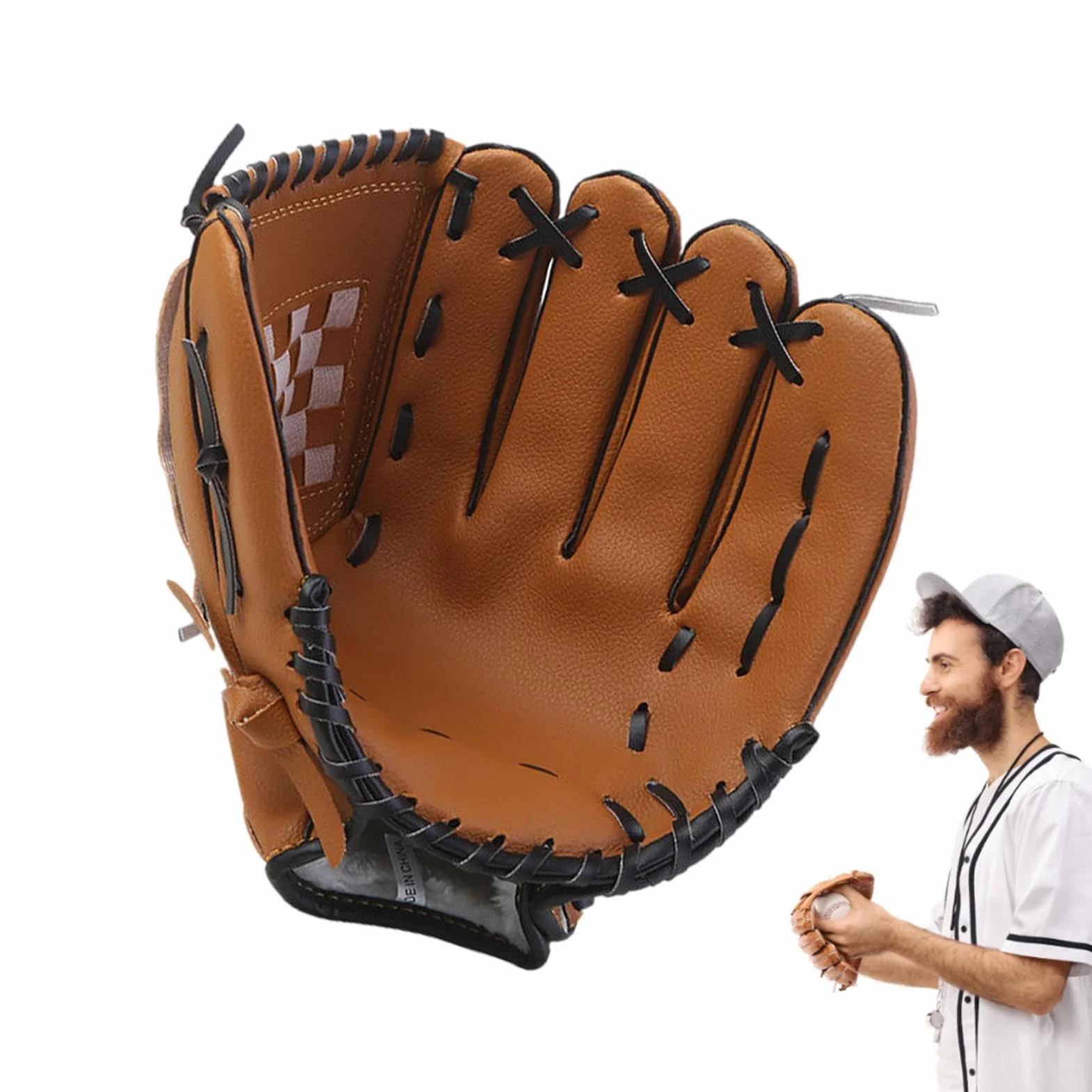 Gants de baseball et softball en cuir PU durables pour enfants et adultes S/M/L
