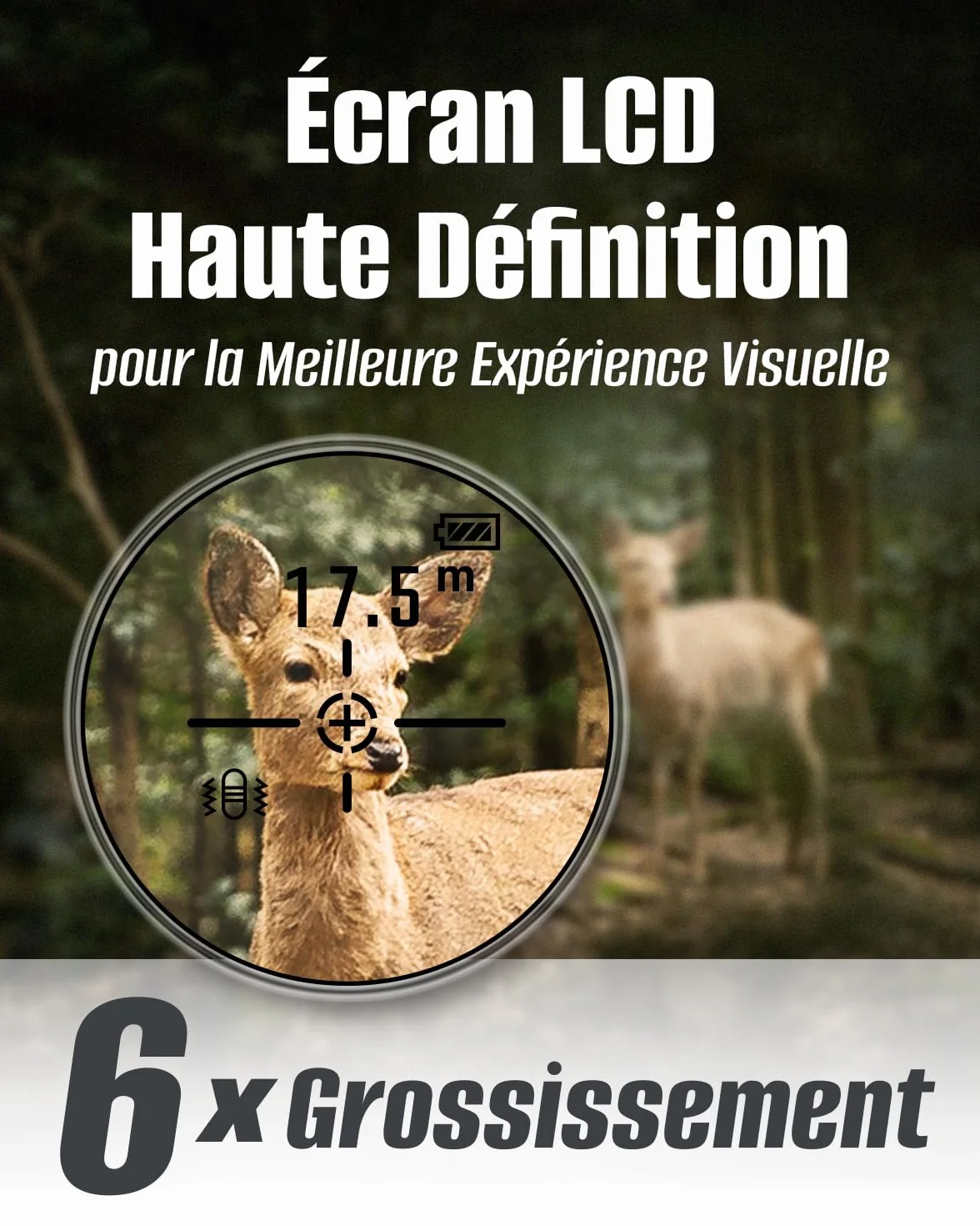 Télémètre Chasse Golf Inkerma 1000/1200M Rechargeable 6X Grossissement Écran LCD Hunter-E
