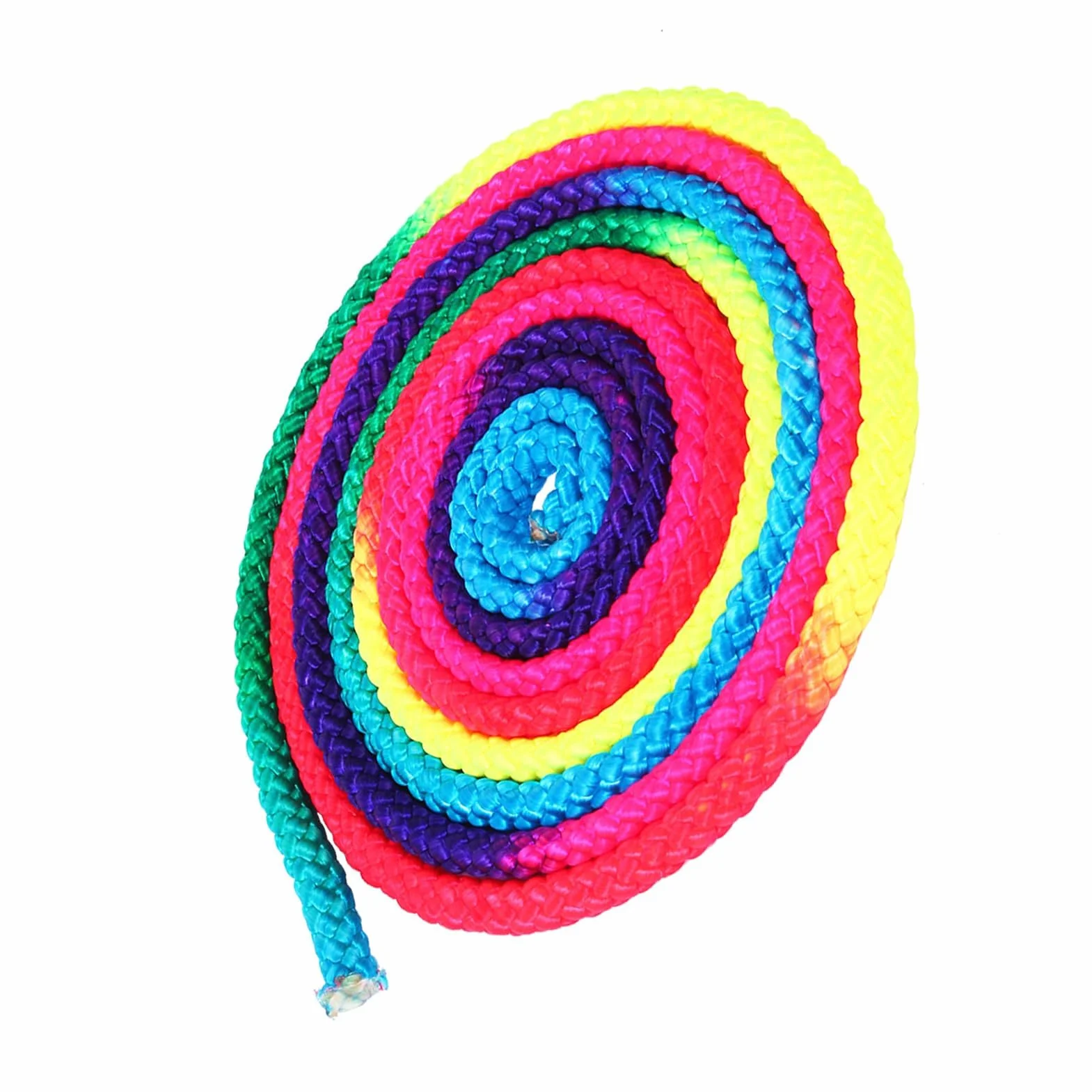 Corde de gymnastique rythmique arc-en-ciel pour entraînement artistique