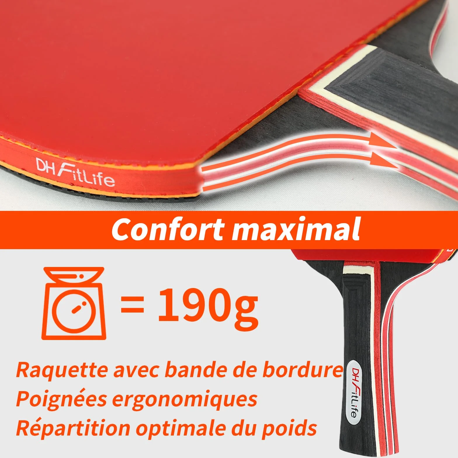 Set de Raquettes de Tennis de Table pour 2 Joueurs avec Filet Mobile Extensible, 3 Balles et Sac de Rangement