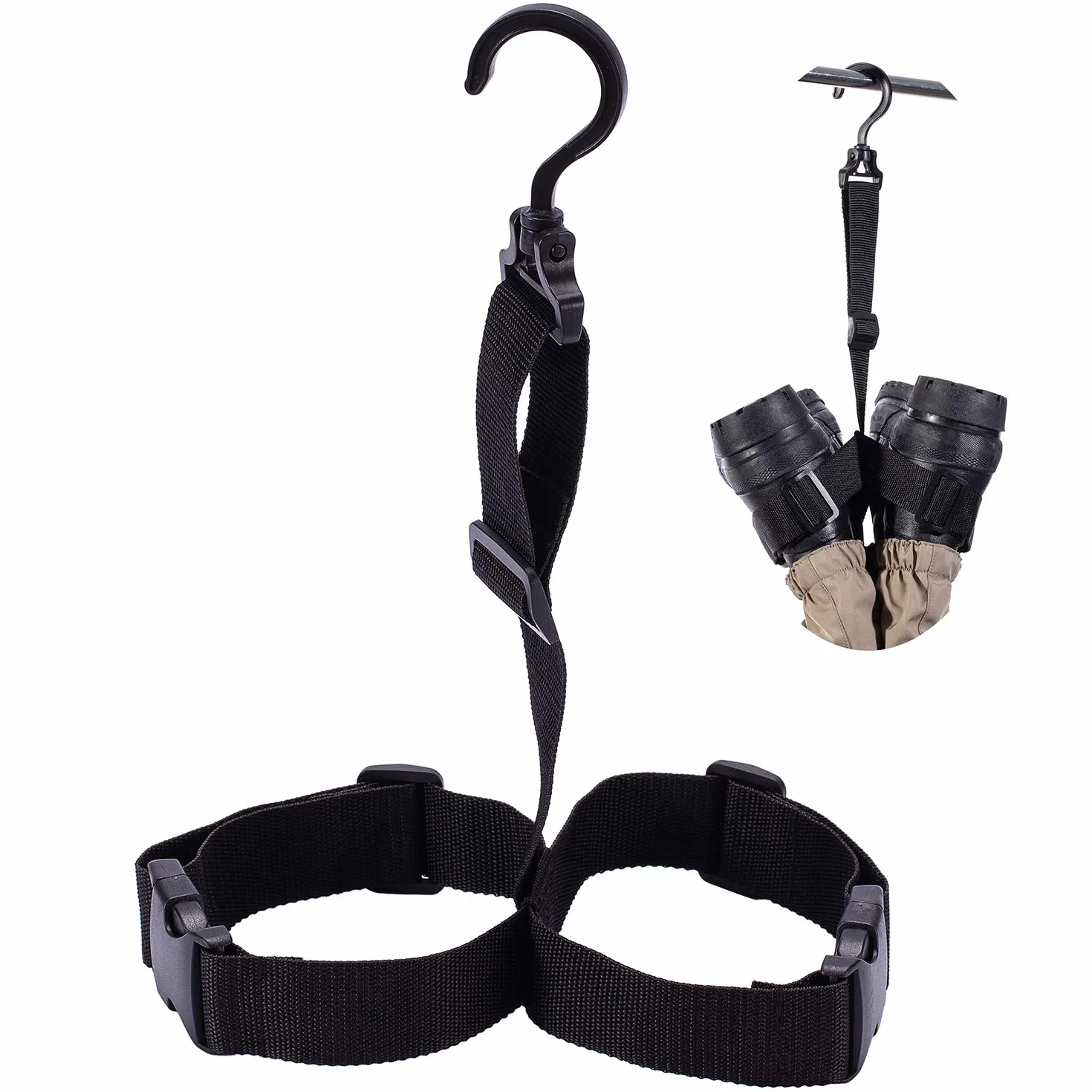 Bassdash Portant pour Bottes de Pêche Réglable Sangle Stockage Séchage