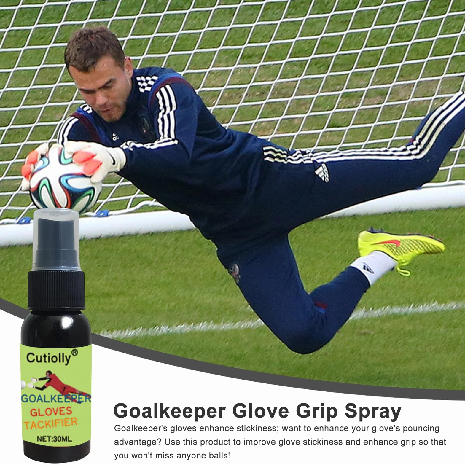 Colle pour gants de gardien de but, Spray adhérence supplémentaire football