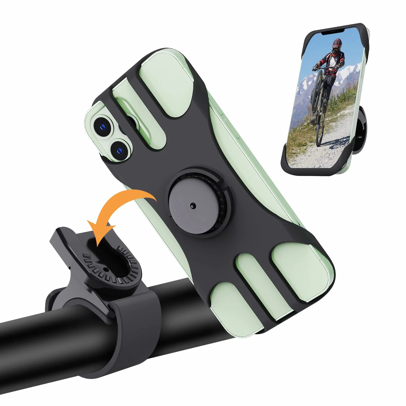 Support Téléphone Vélo Moto 360° Rotation Universel 4.5-7 Pouces Smartphones