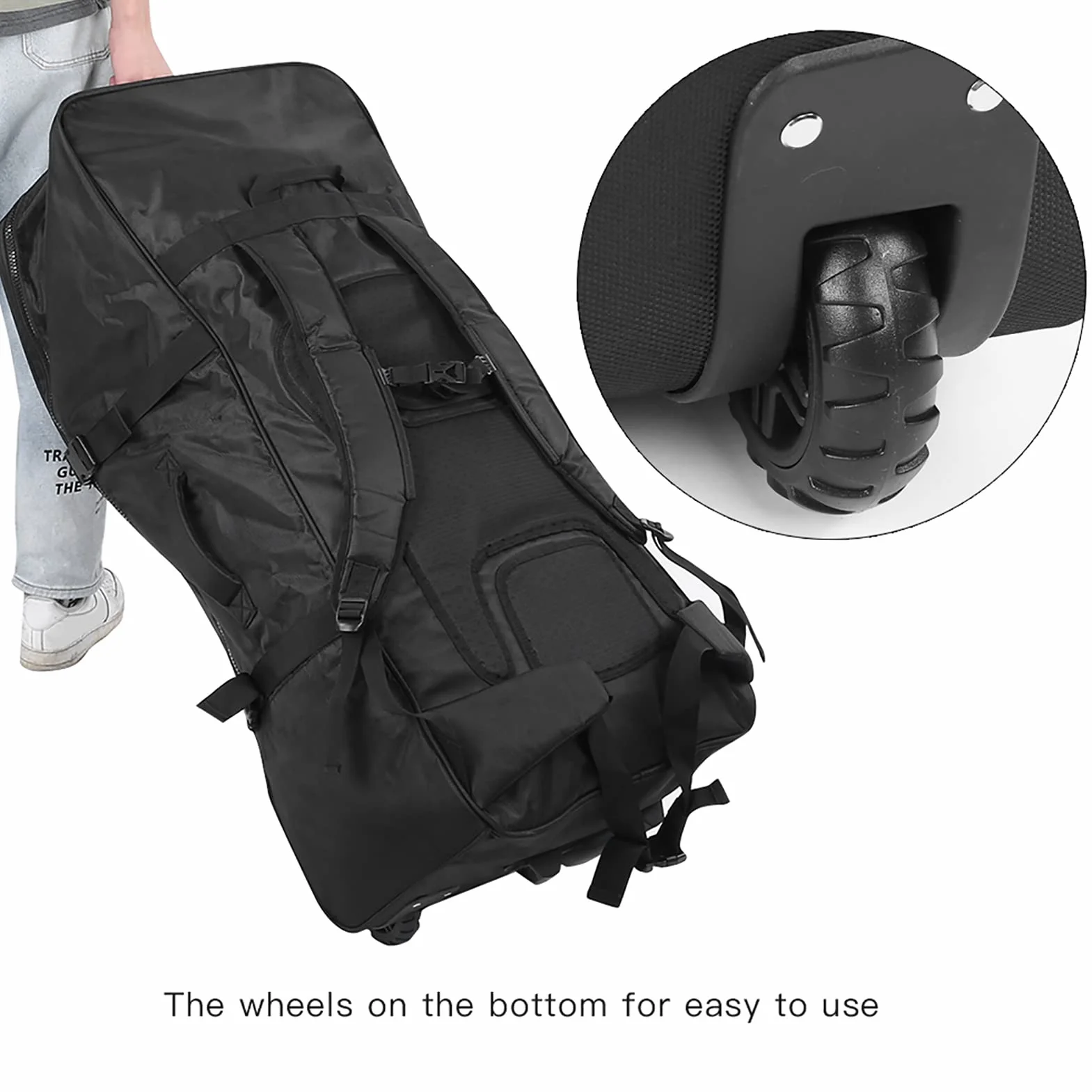 Sac de Rangement étanche pour Planche de Surf 140 L avec Roulettes, Polyester