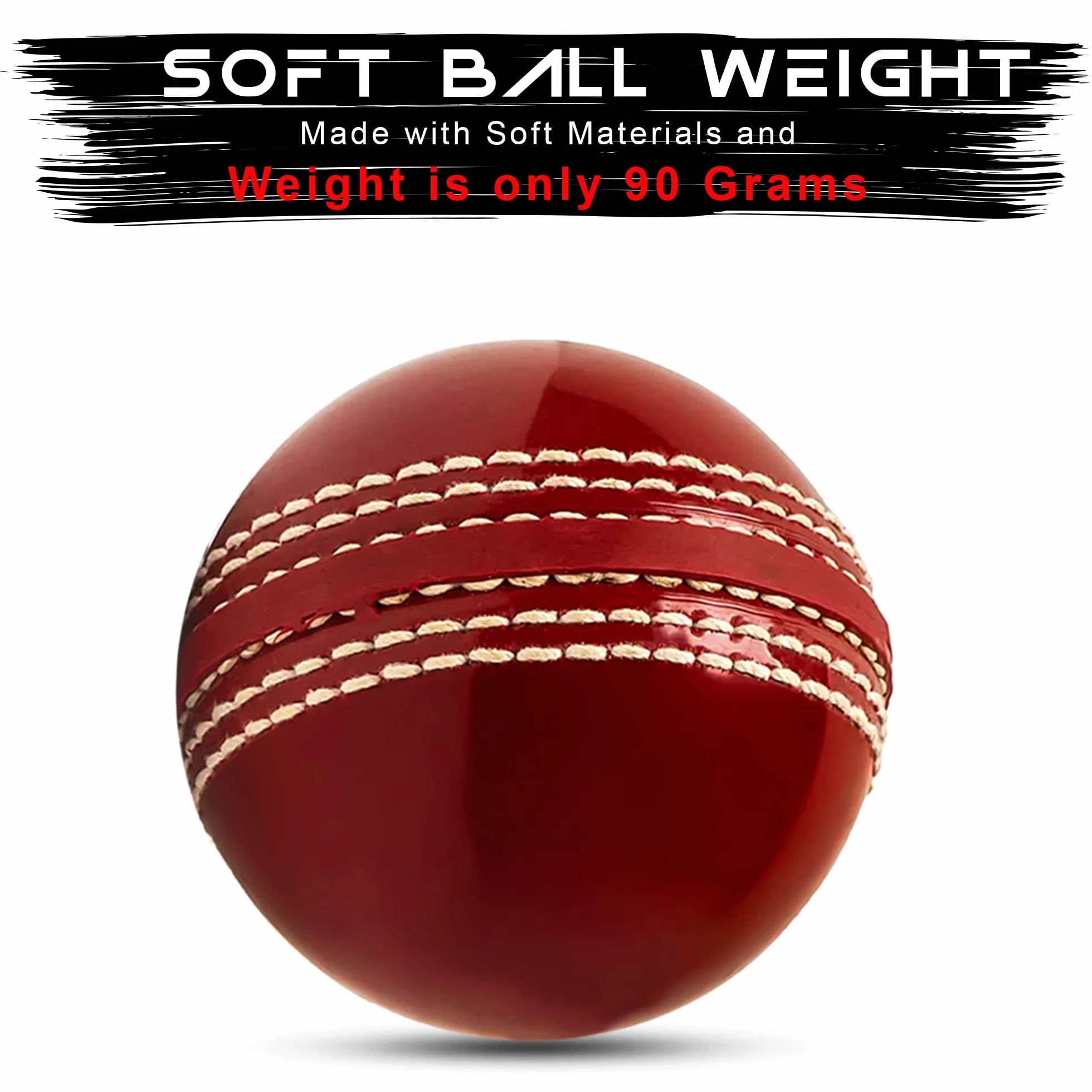 Balle de cricket en caoutchouc souple pour entraînement, rebond durable, coutures cousues