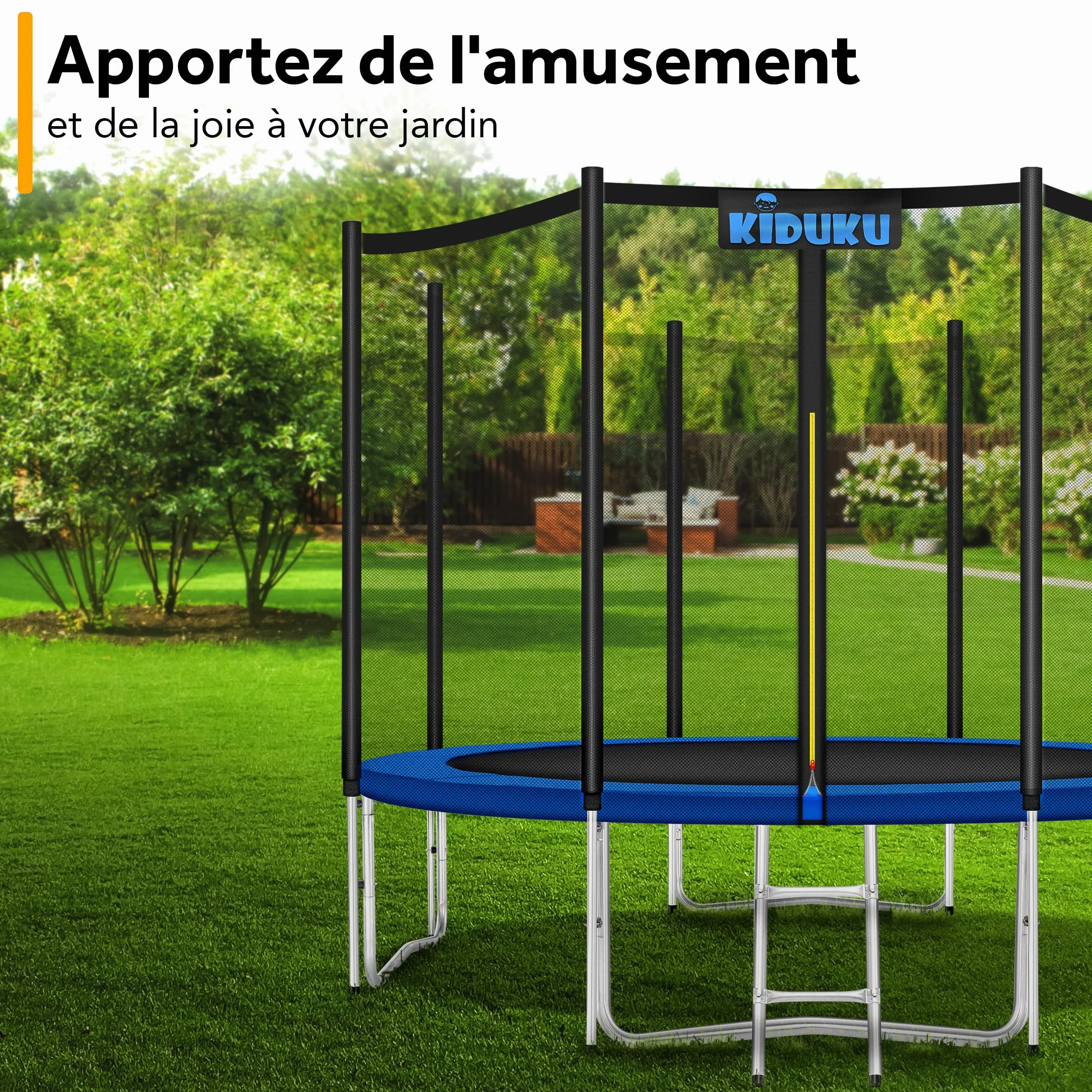 KIDUKU Coussin de Protection pour Trampoline 244 305 366 427 cm Rembourrage résistant aux intempéries UV Gel