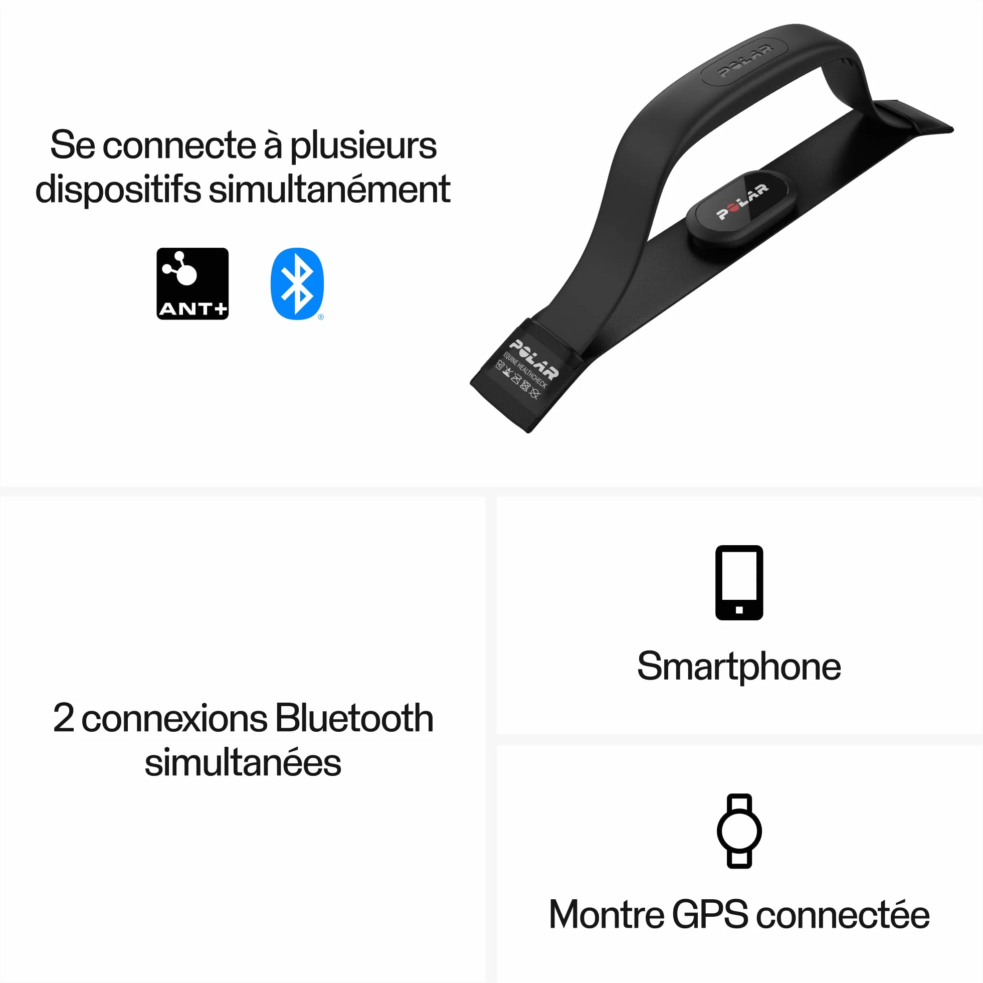 Polar Cardiofréquencemètre pour Cheval, Noir, Taille Unique EU
