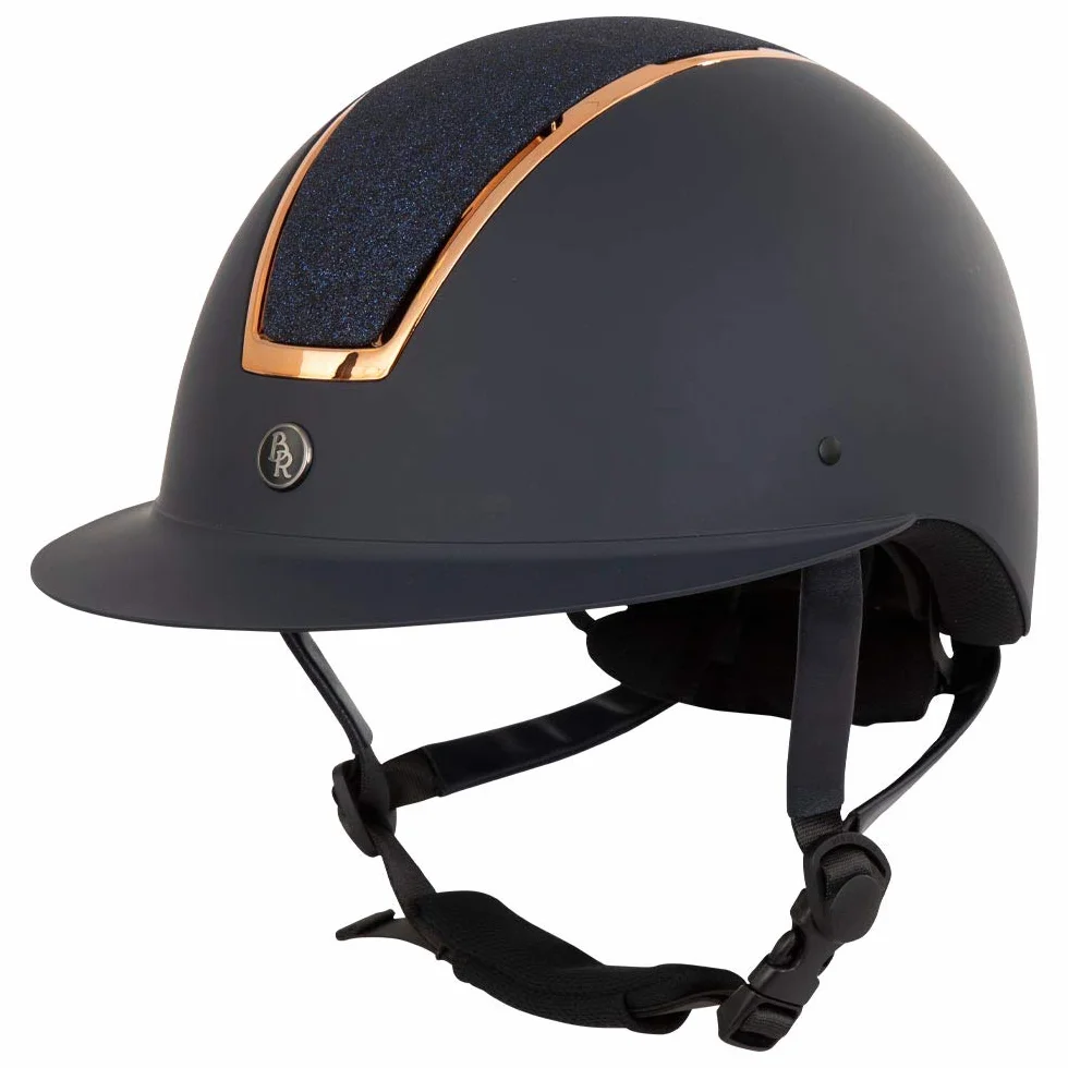 Omega Casque d'Équitation Painted Glitter 55-57 CM Bleu foncé-doré