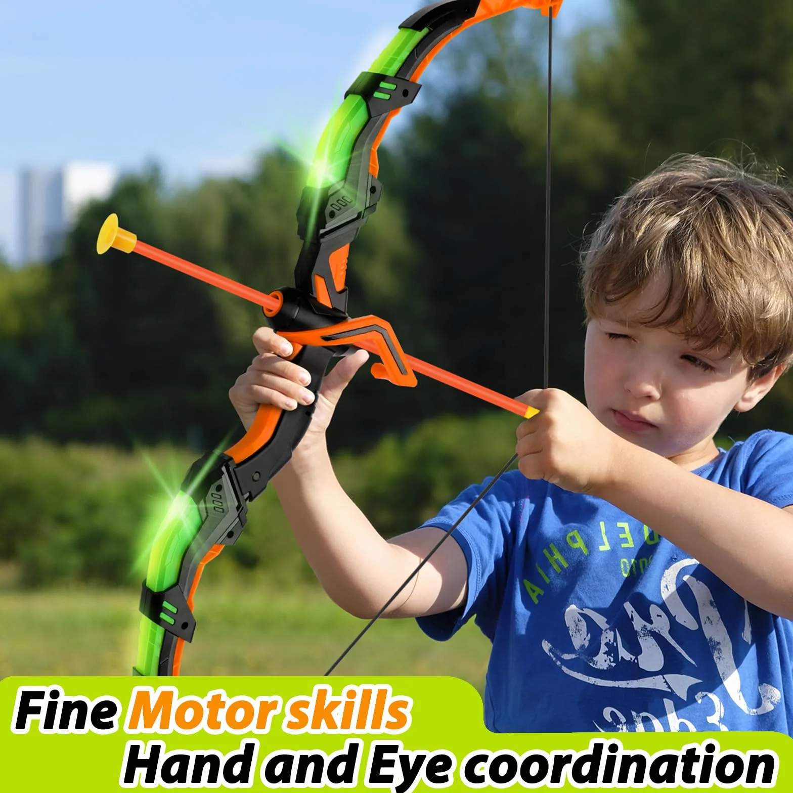 Jeux Exterieur Enfant Tir à l'arc Lumineux 3-12 Ans Garçons Filles Cadeau Jouet