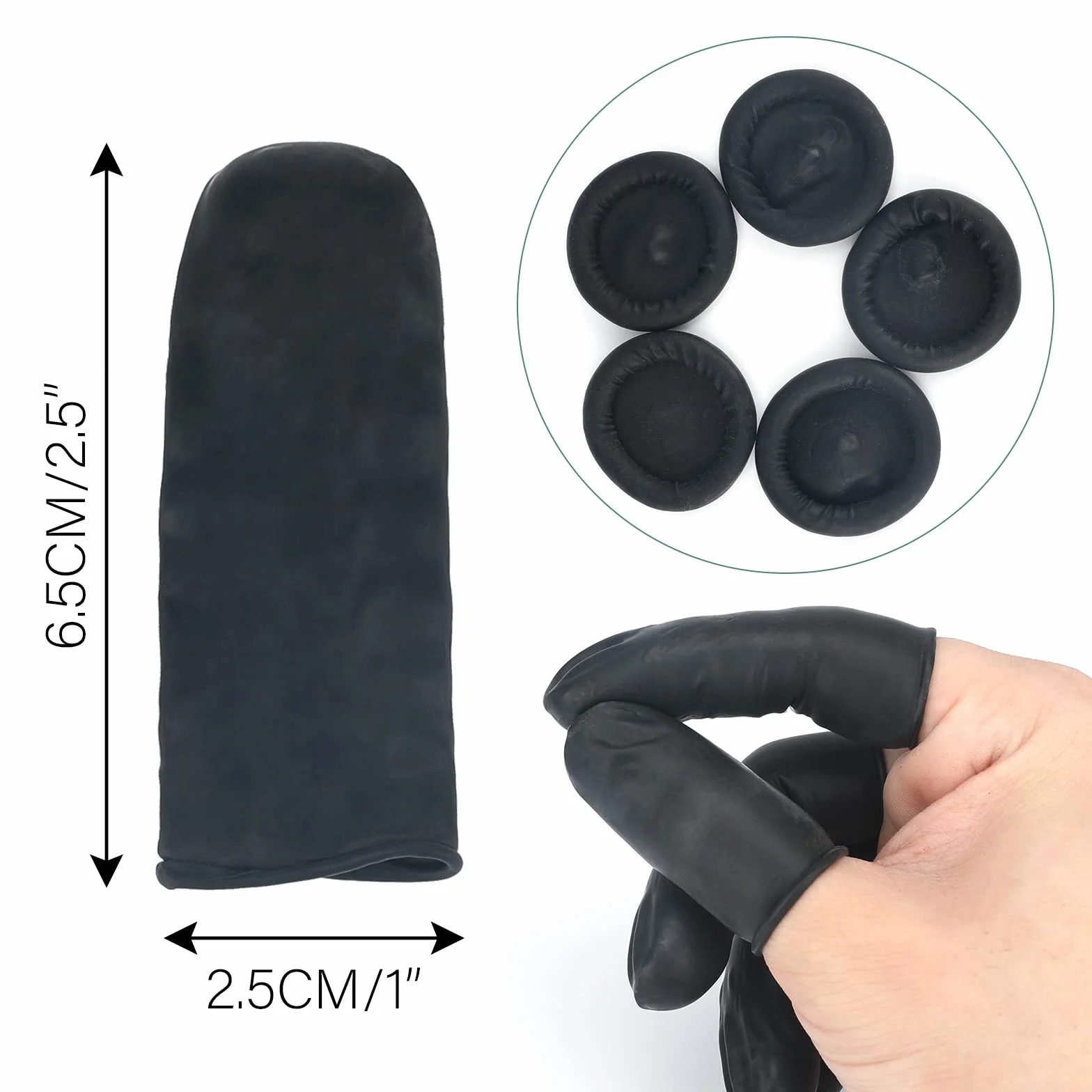 200PCS Protège Doigt en Latex, Doigts en Gel Cots, Anti-Statique, Protection des Doigts