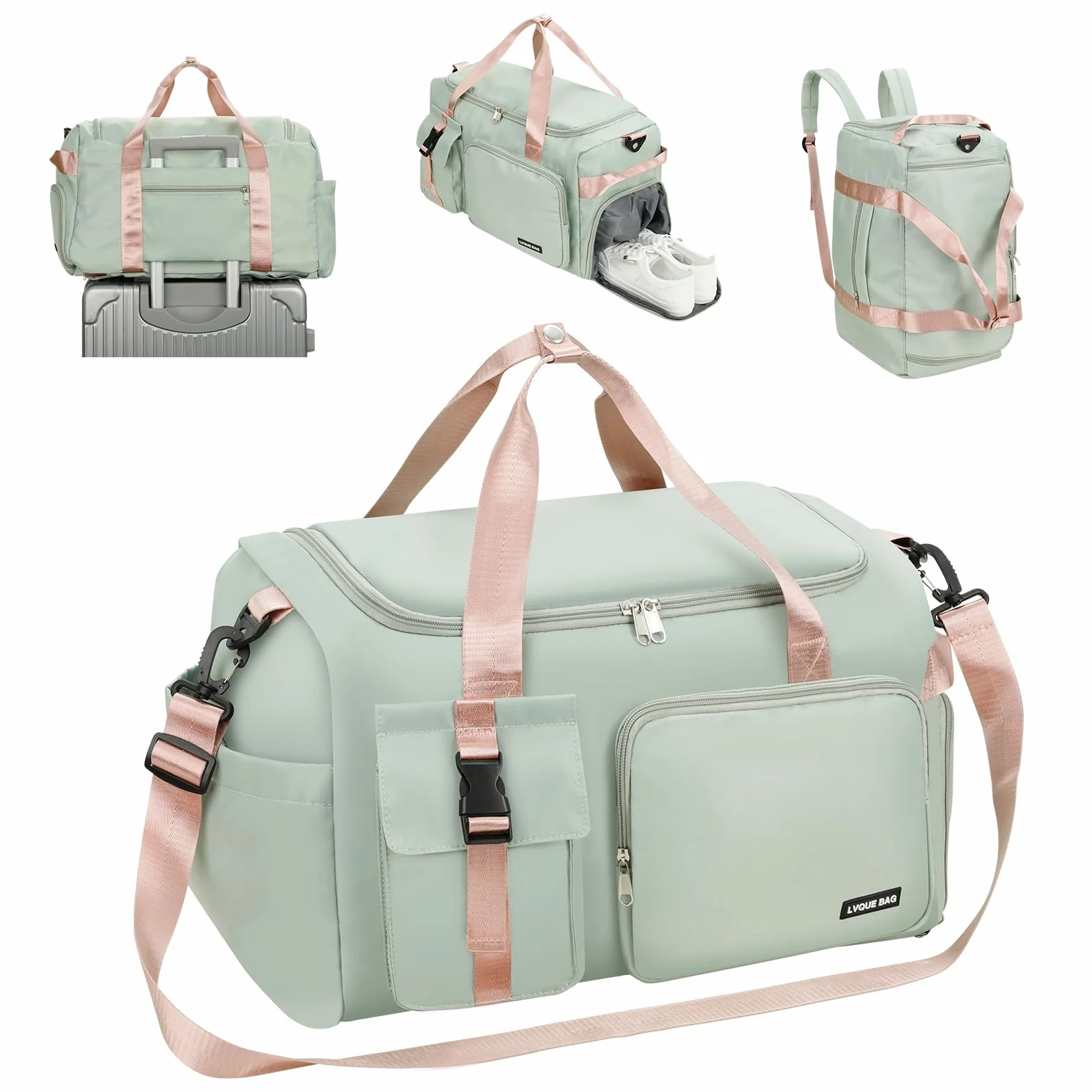 Sac de Sport Homme Femme 42L Grande Capacité Tissu Oxford Imperméable 3-en-1 Compartiments Multiples Voyage