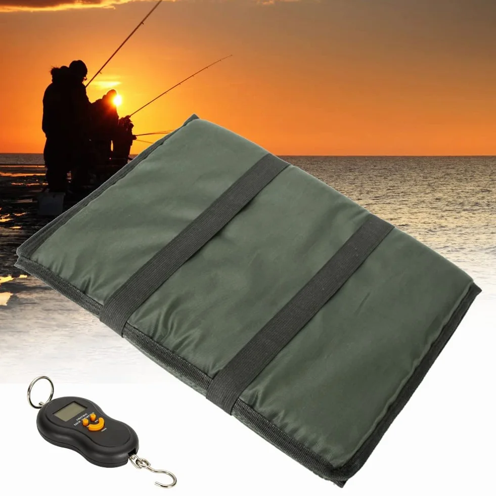 Tapis de réception de pêche à la carpe imperméable pliable avec balance numérique