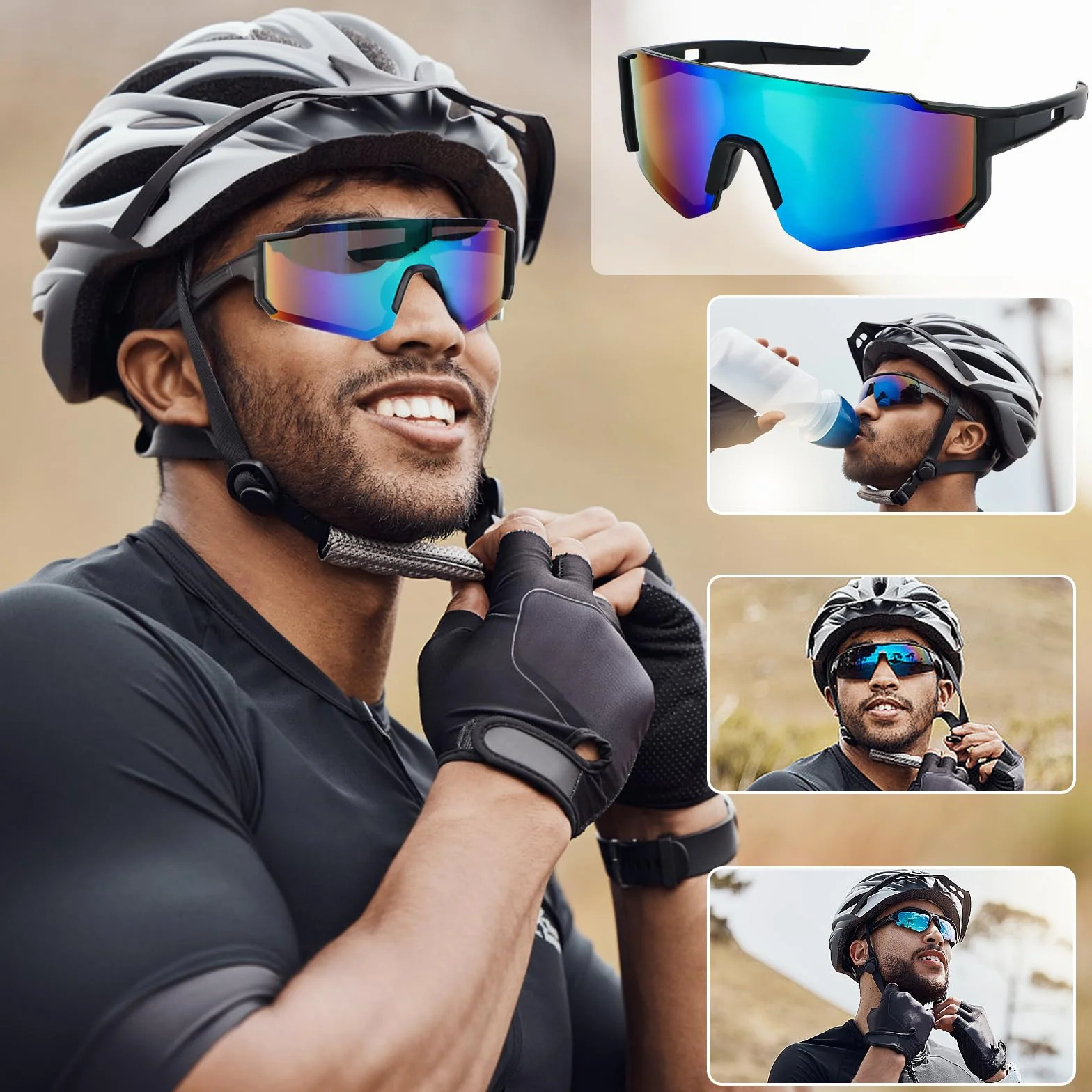 Lunettes de soleil polarisées UV 400 Coupe-vent Lot de 2